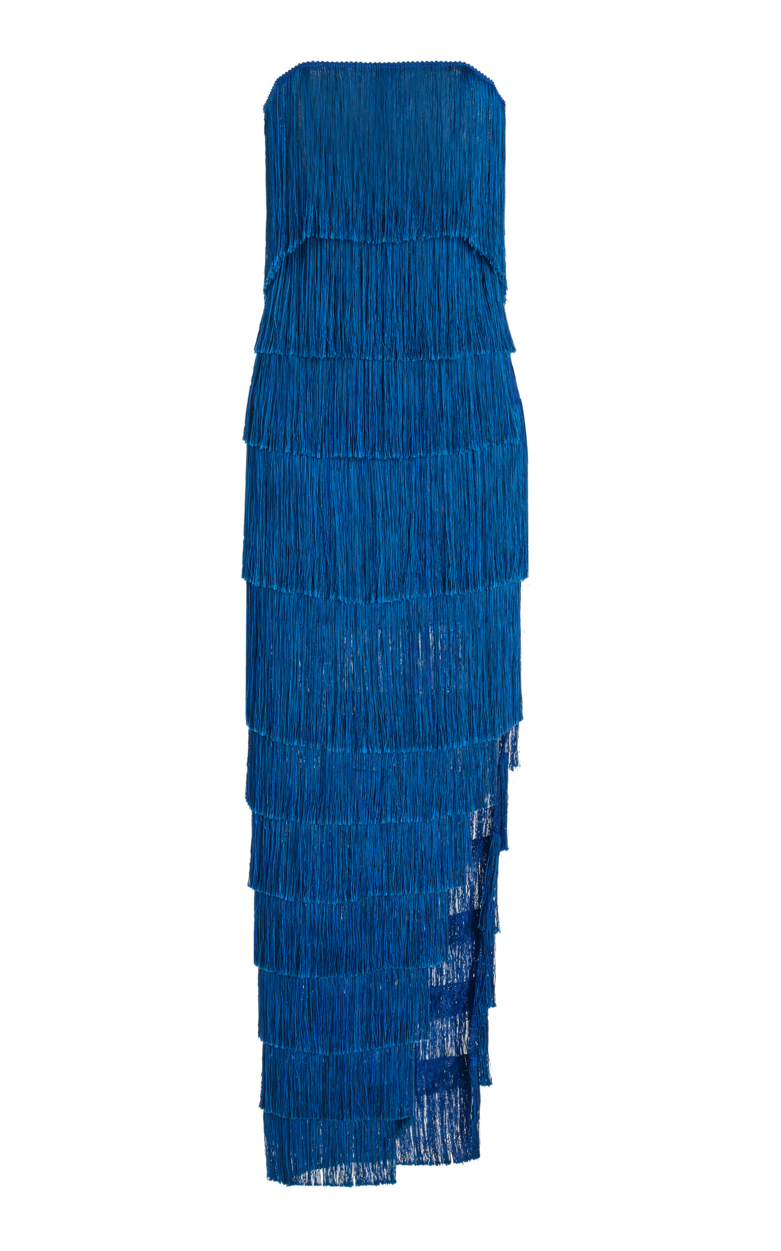 Lili Strapless Fringed Silk-Blend Dress
