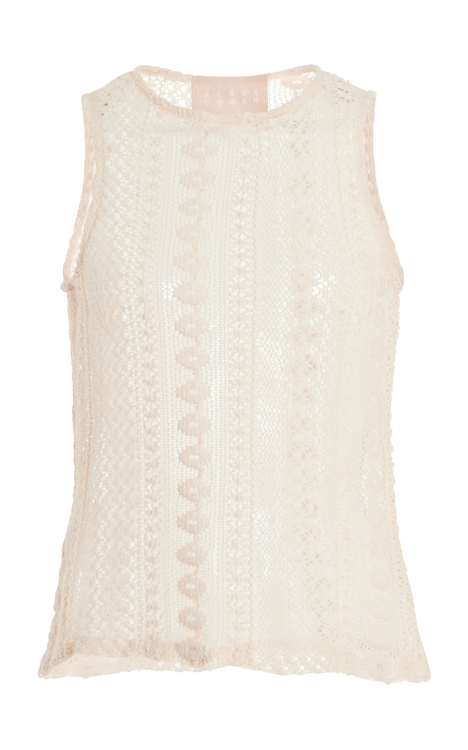 ALBUS LUMEN SLEEVELESS CROCHETED COTTON TOP