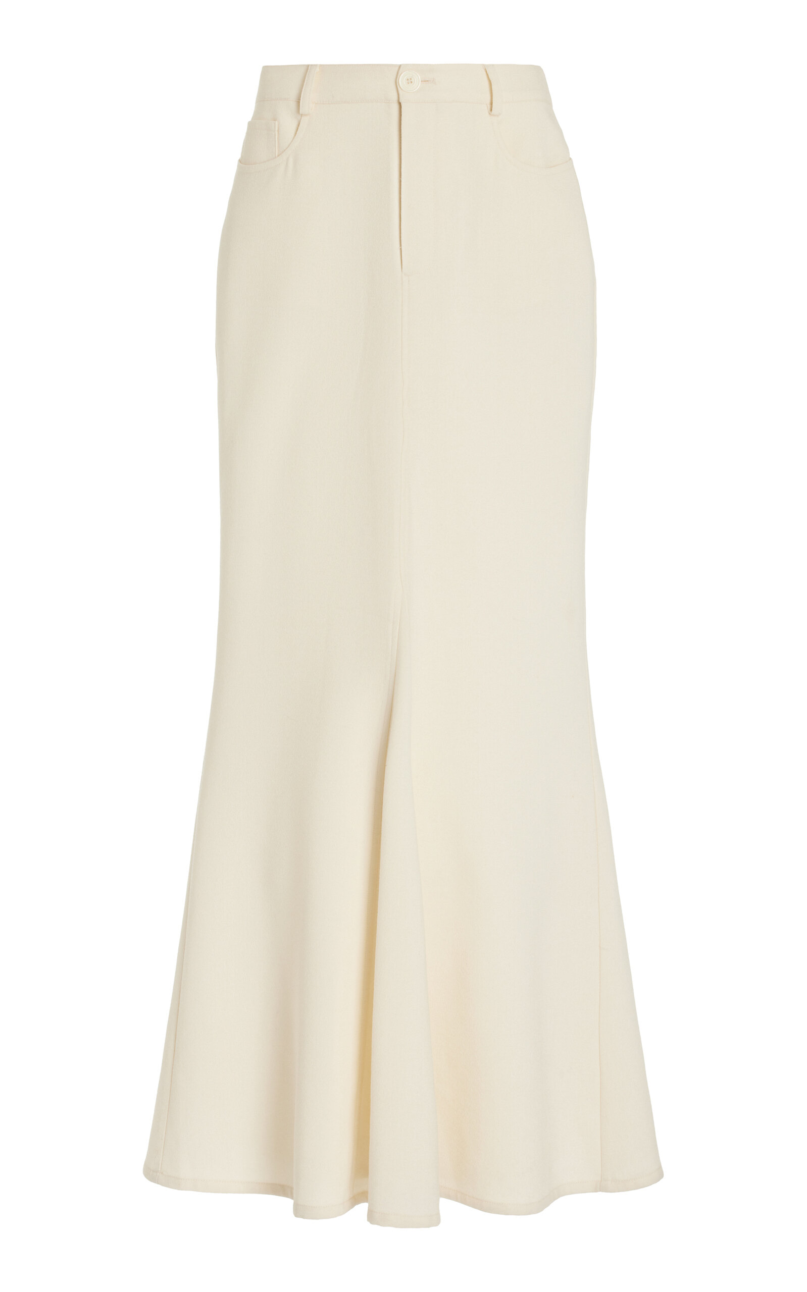 Albus Lumen Butter Flared Wool Maxi Skirt In Neutral