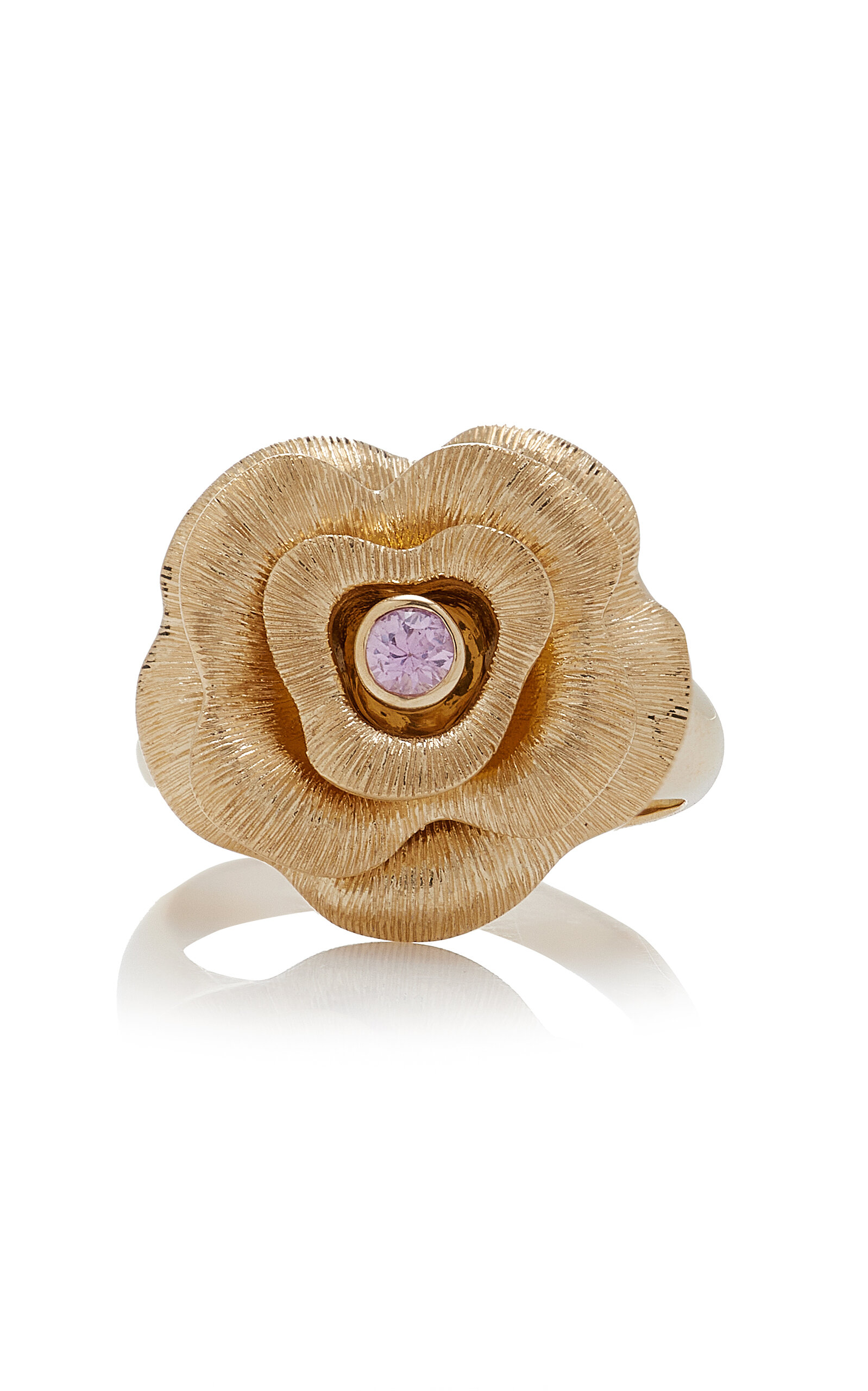 Sydney Evan Large 14k Yellow Gold Sapphire Ring In Gold