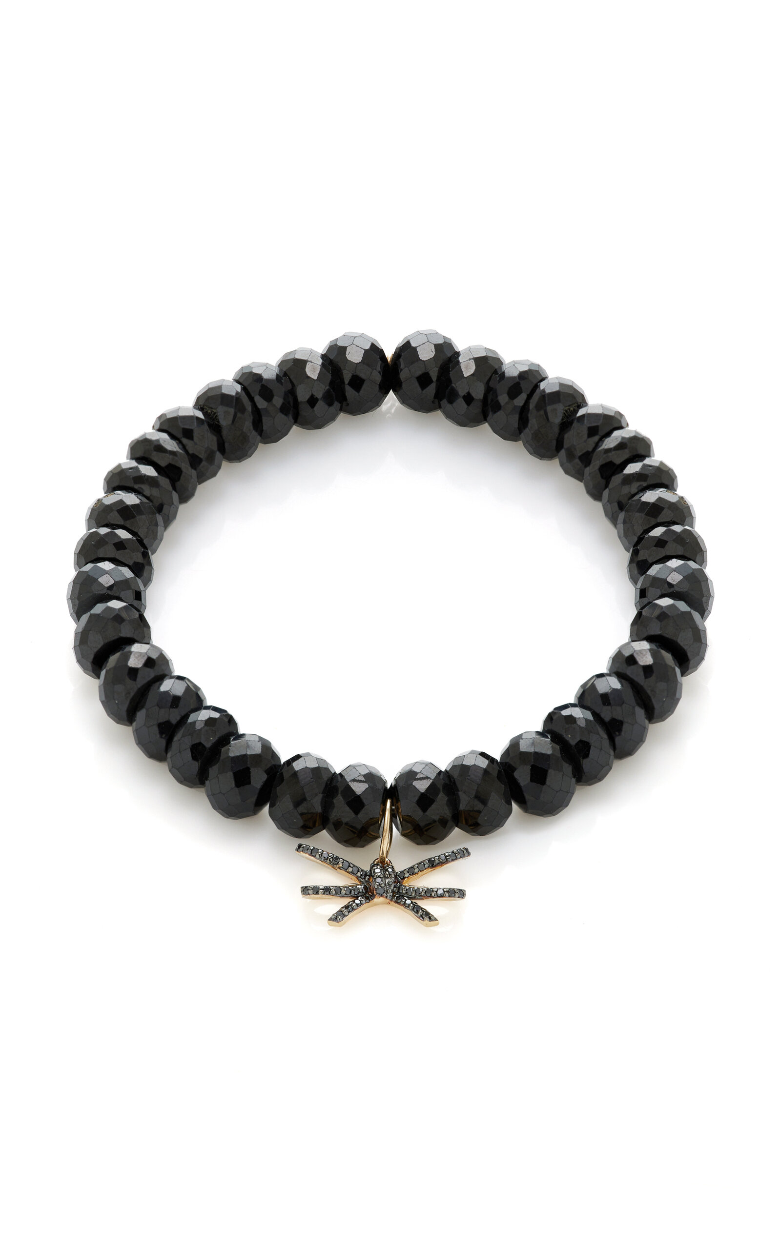Sydney Evan Double Bow Diamond; Spinel Bracelet In Black