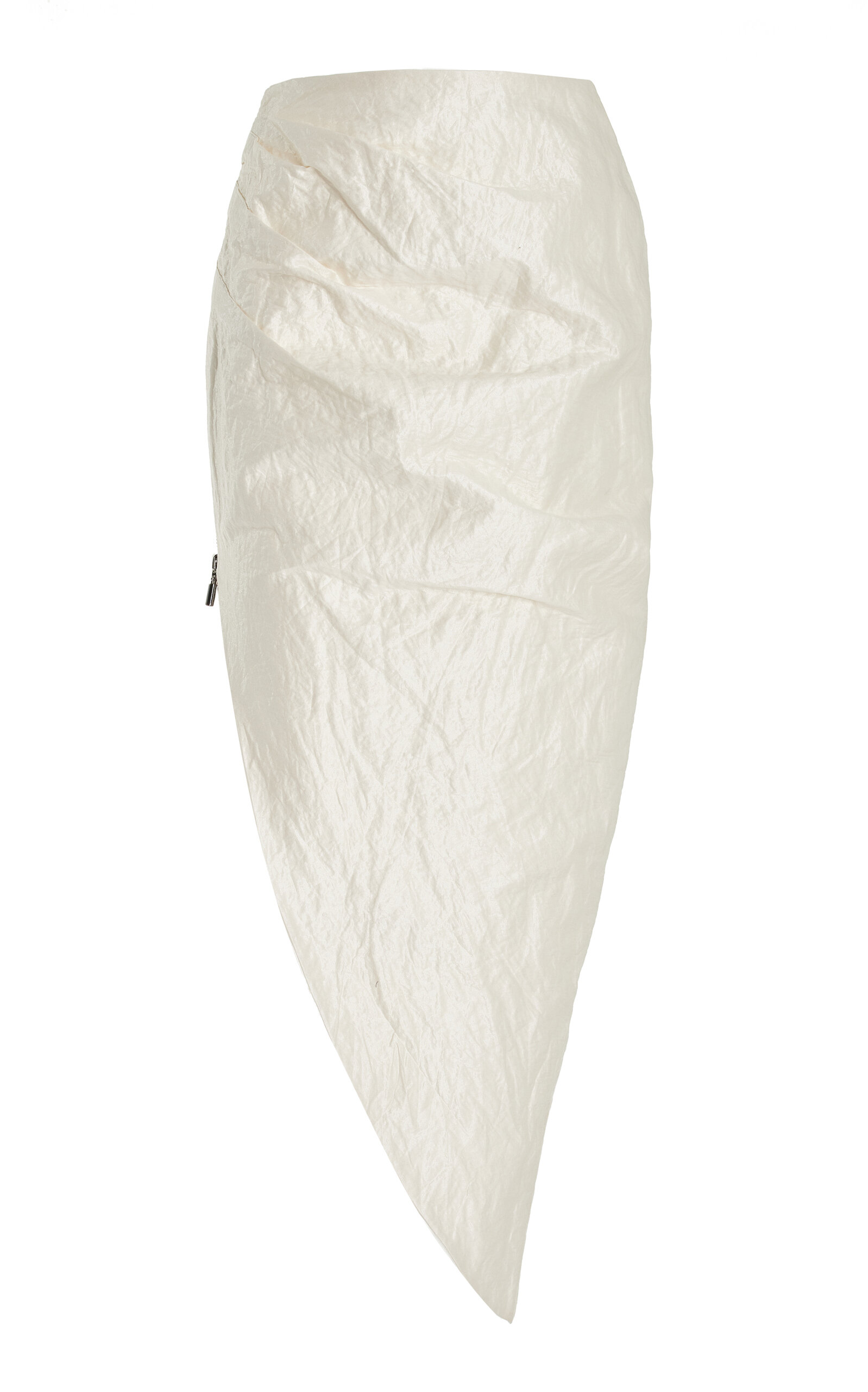 Cologne Asymmetric Metallic Ramie-Blend Midi Skirt