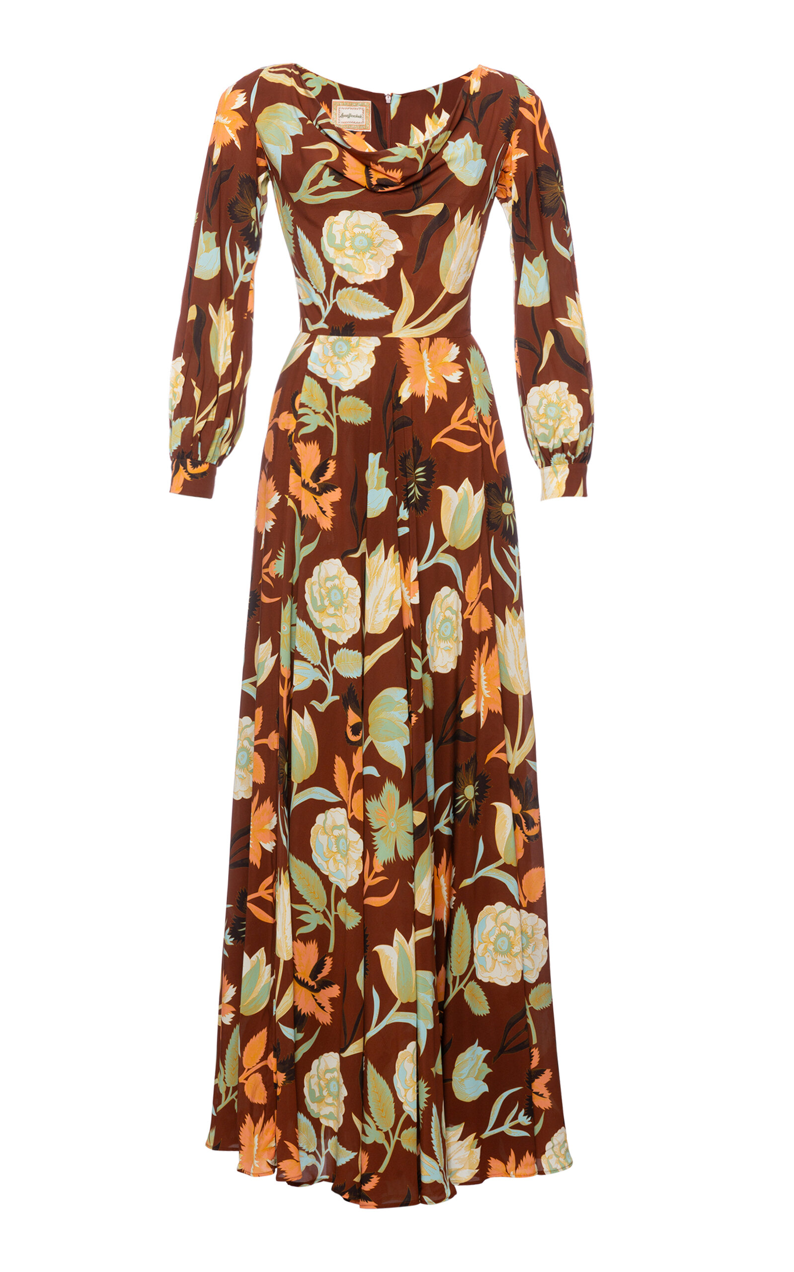 Lena Hoschek Toscana Printed Maxi Dress In Brown