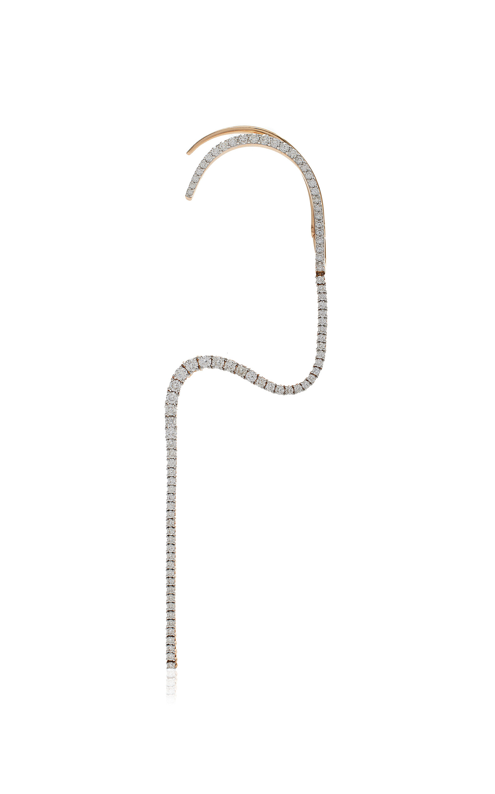 Radiant 18K Rose Gold Diamond Single Earring