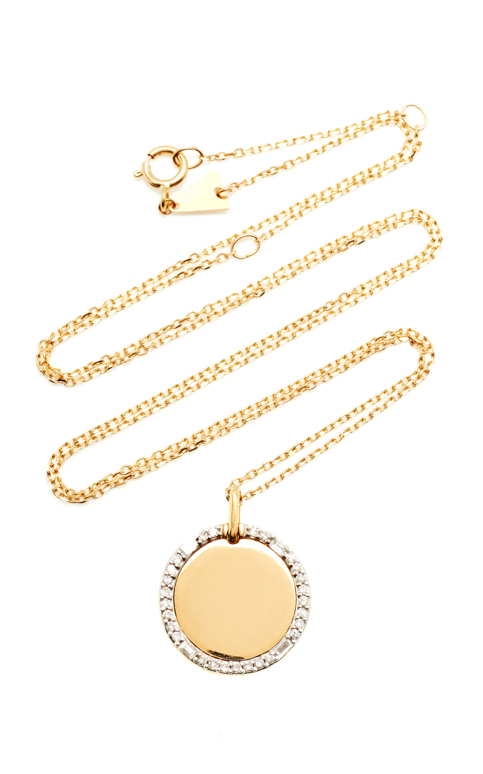 Adina Reyter Dog Tag 14k Yellow Gold Diamond Necklace