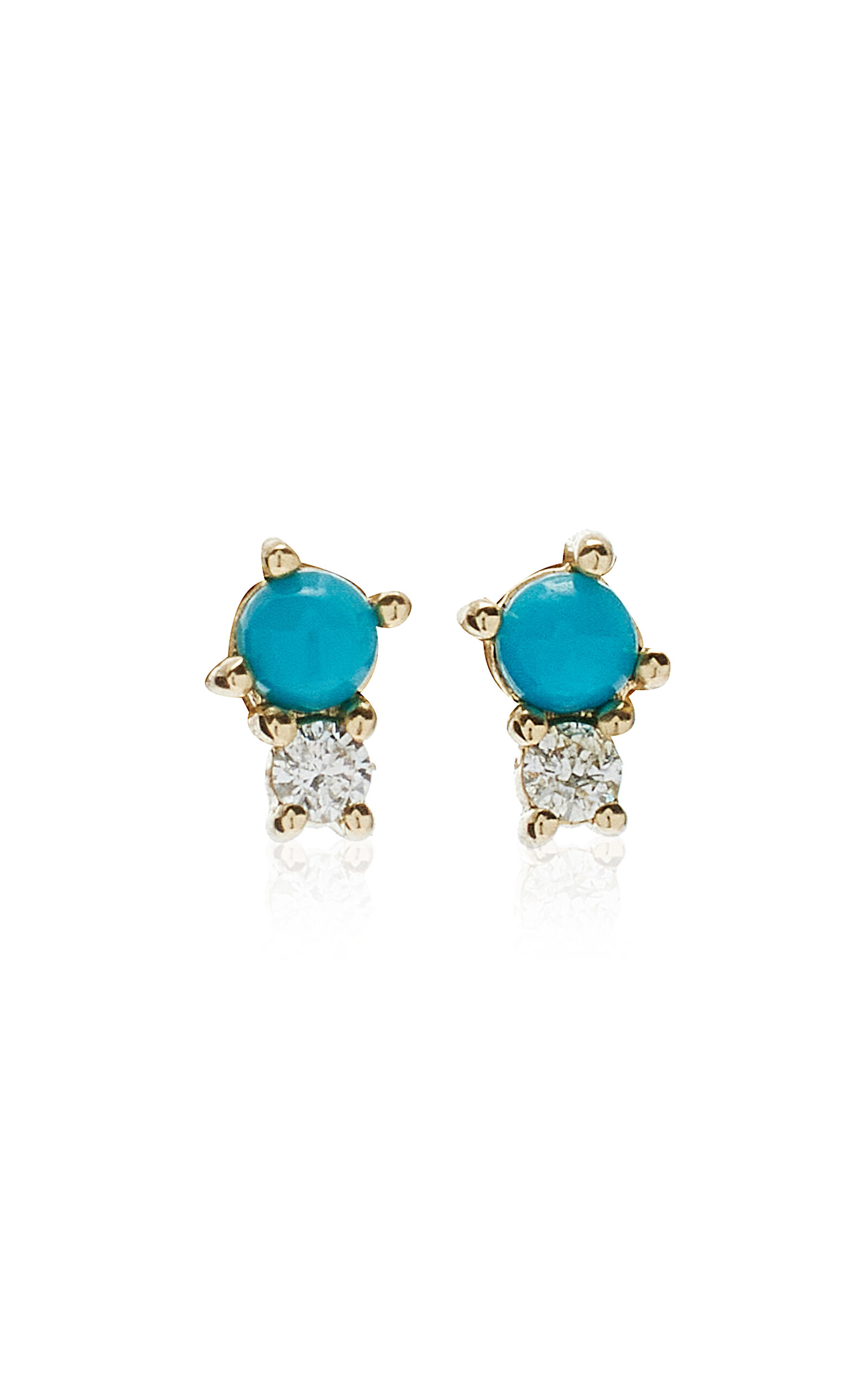 Adina Reyter Amigos 14k Yellow Gold Turquoise; Diamond Earrings