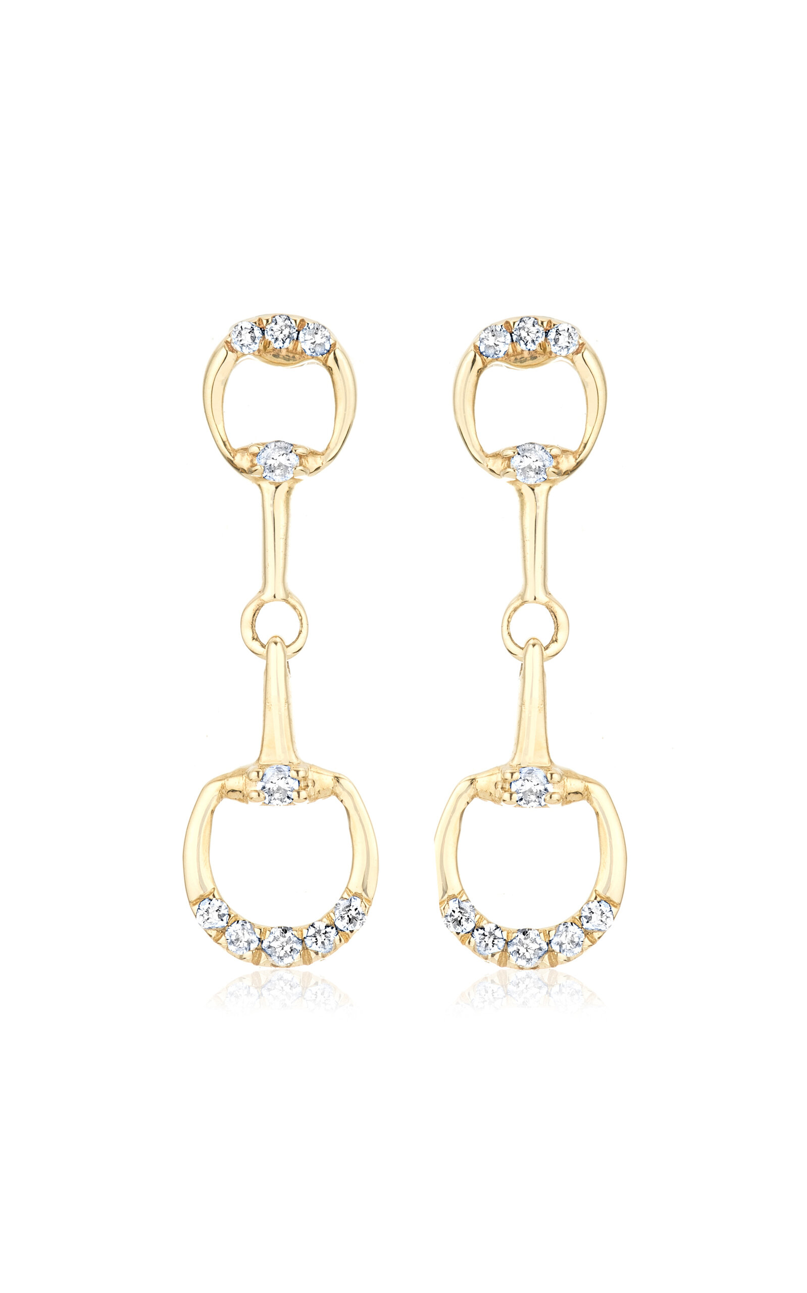 Adina Reyter Horsebit 14k Yellow Gold Diamond Earrings