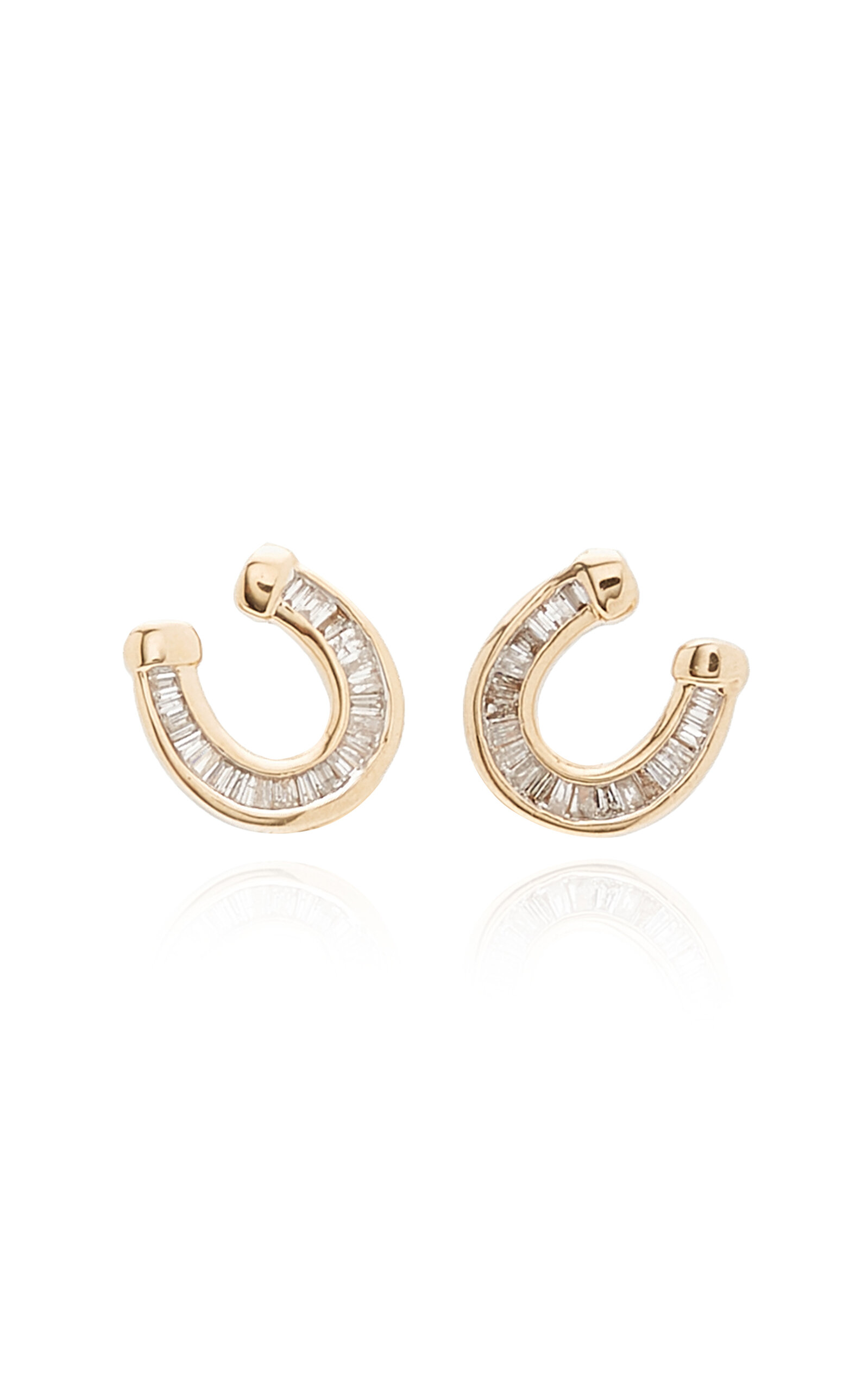 Shop Adina Reyter Horseshoe 14k Yellow Gold Diamond Earrings