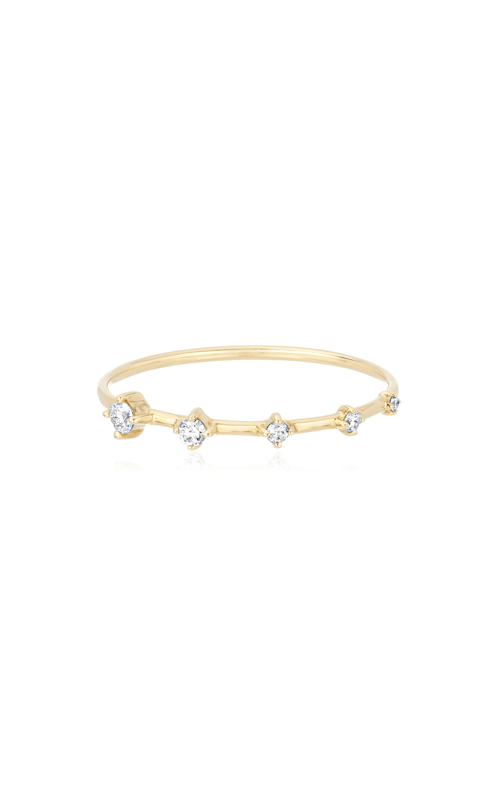 Adina Reyter Super Tiny 14k Yellow Gold Diamond Stacking Ring