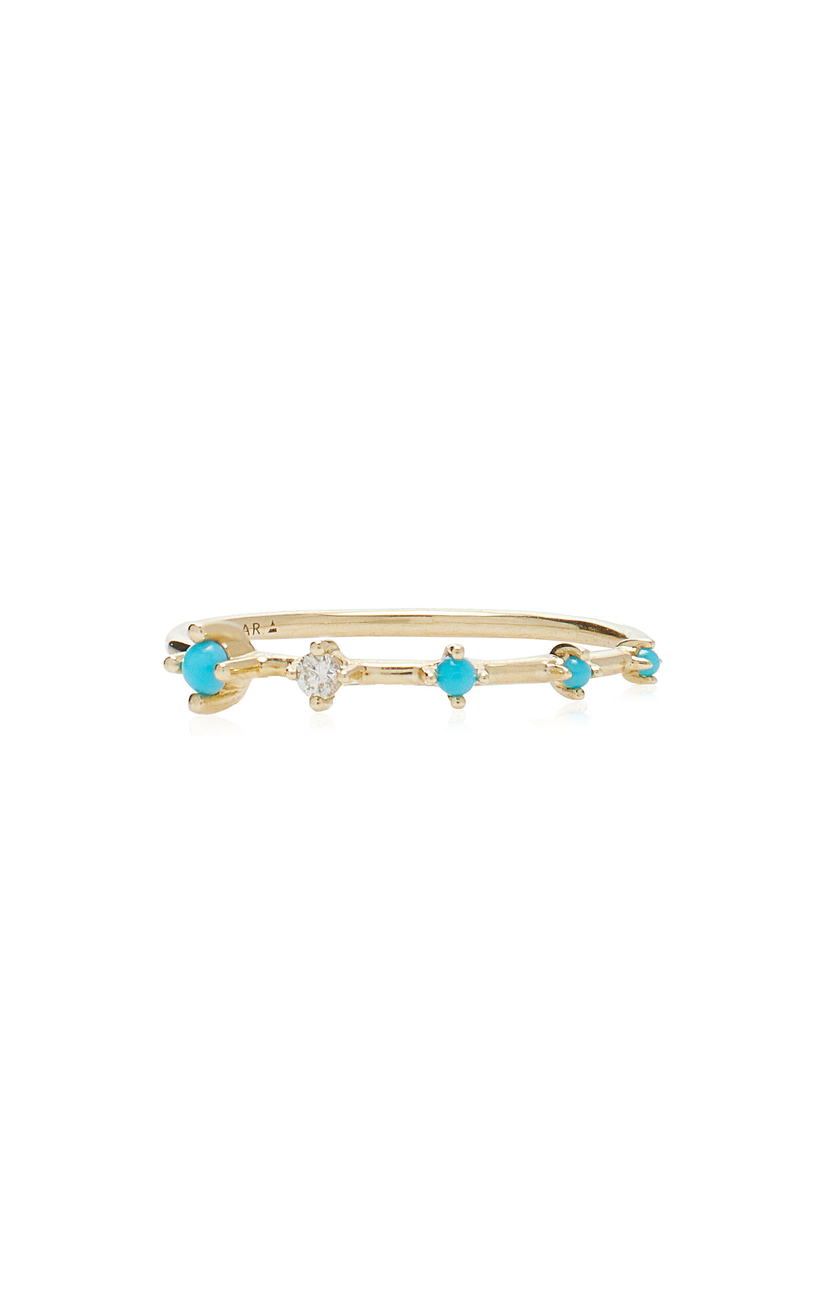 Adina Reyter 14k Yellow Gold Turquoise; Diamond Stacking Ring