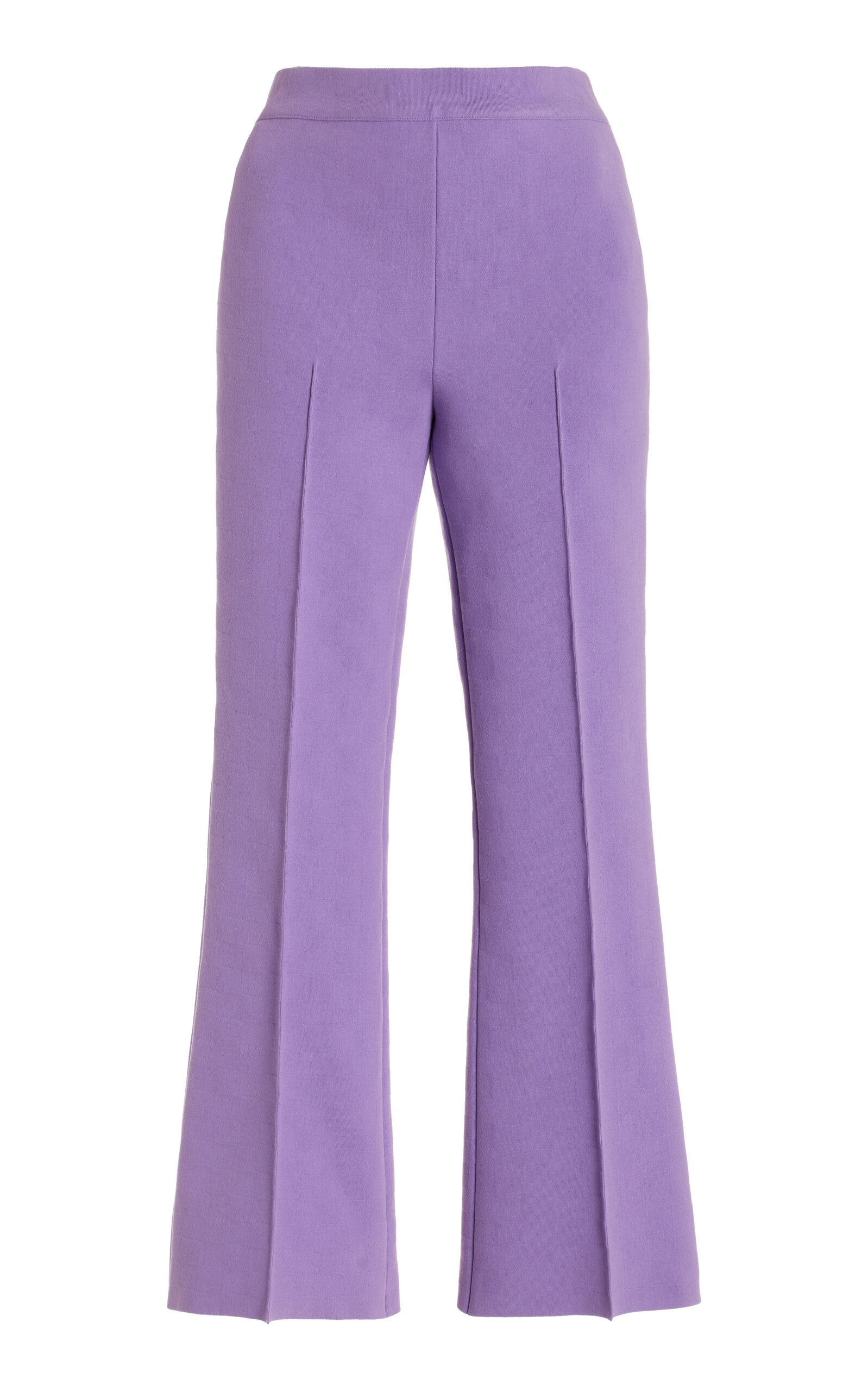 Shop High Sport Exclusive Kick Flared Stretch-cotton Knit Pants In Purple