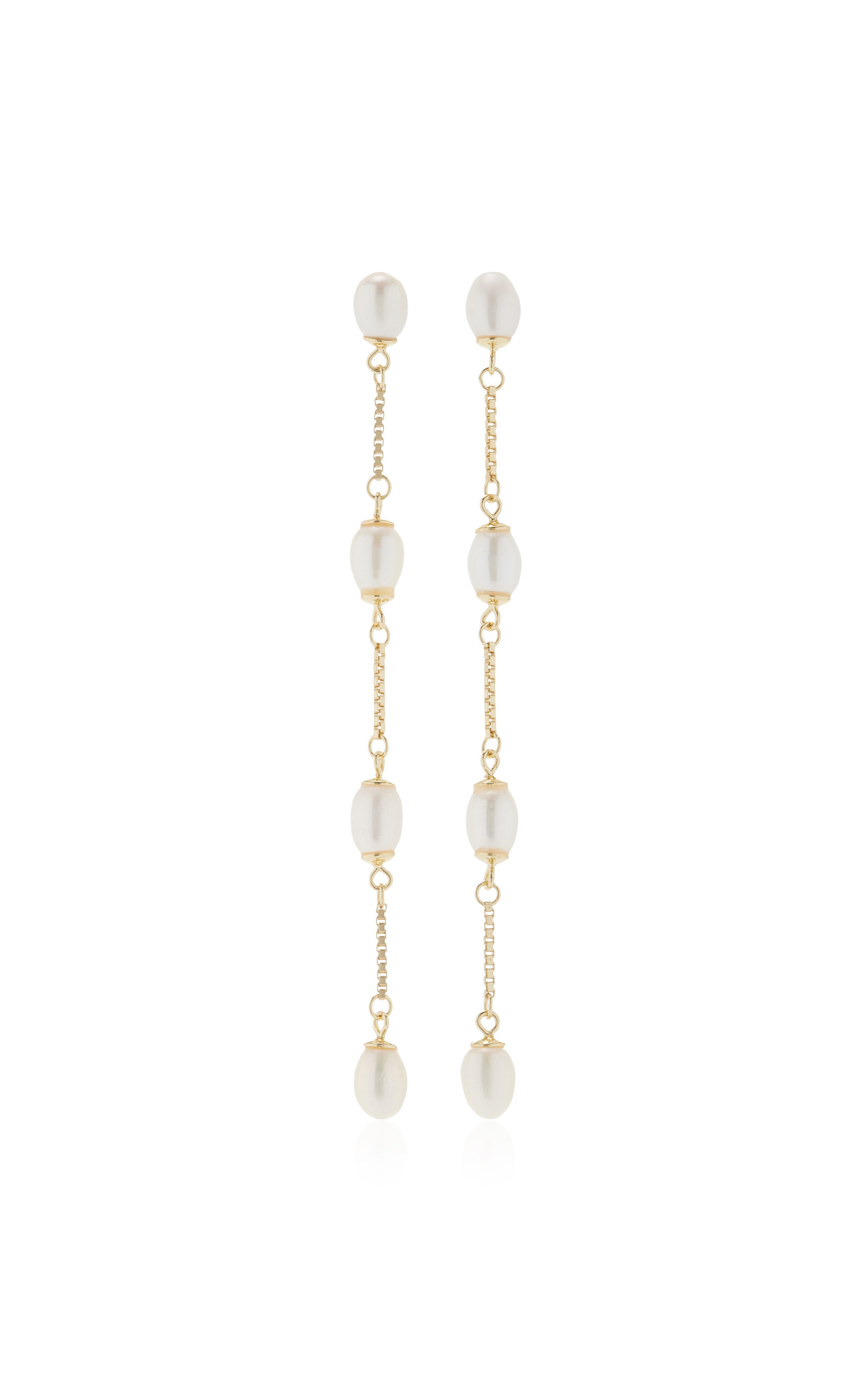 Emili Mae Sterling Silver Pearl Earrings In White