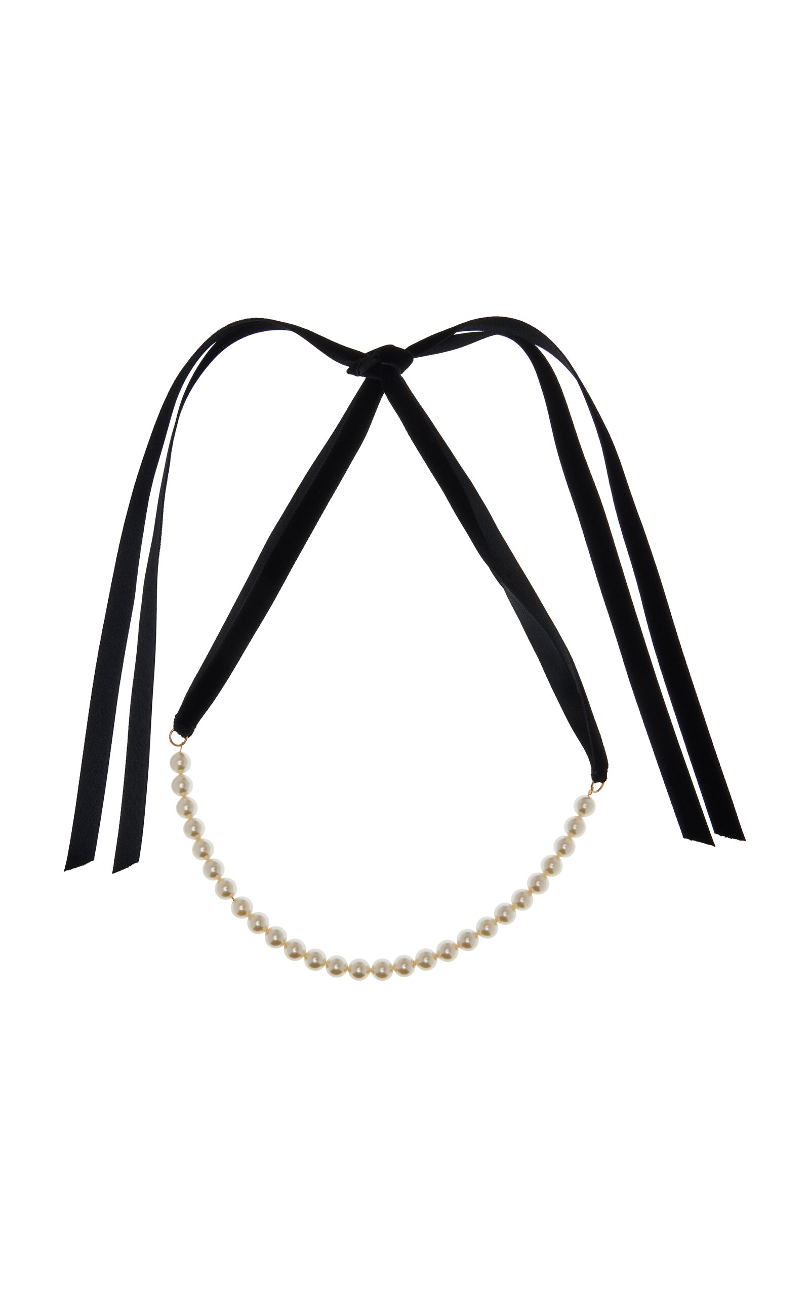 Jennifer Behr Pearl Ribbon-tie Necklace In White