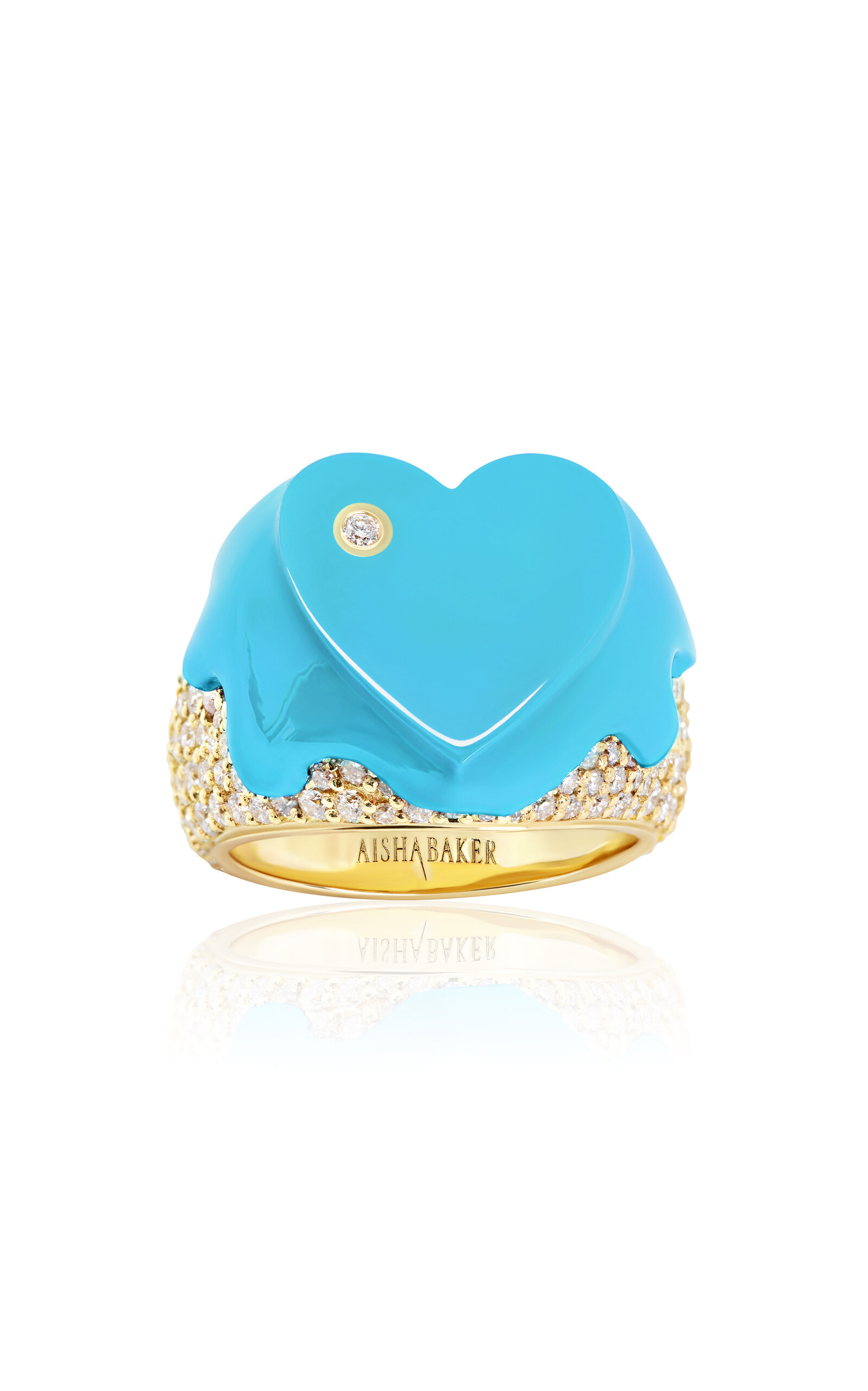 Aisha Baker Sweet Love 18k Gold Diamond Ring In Blue