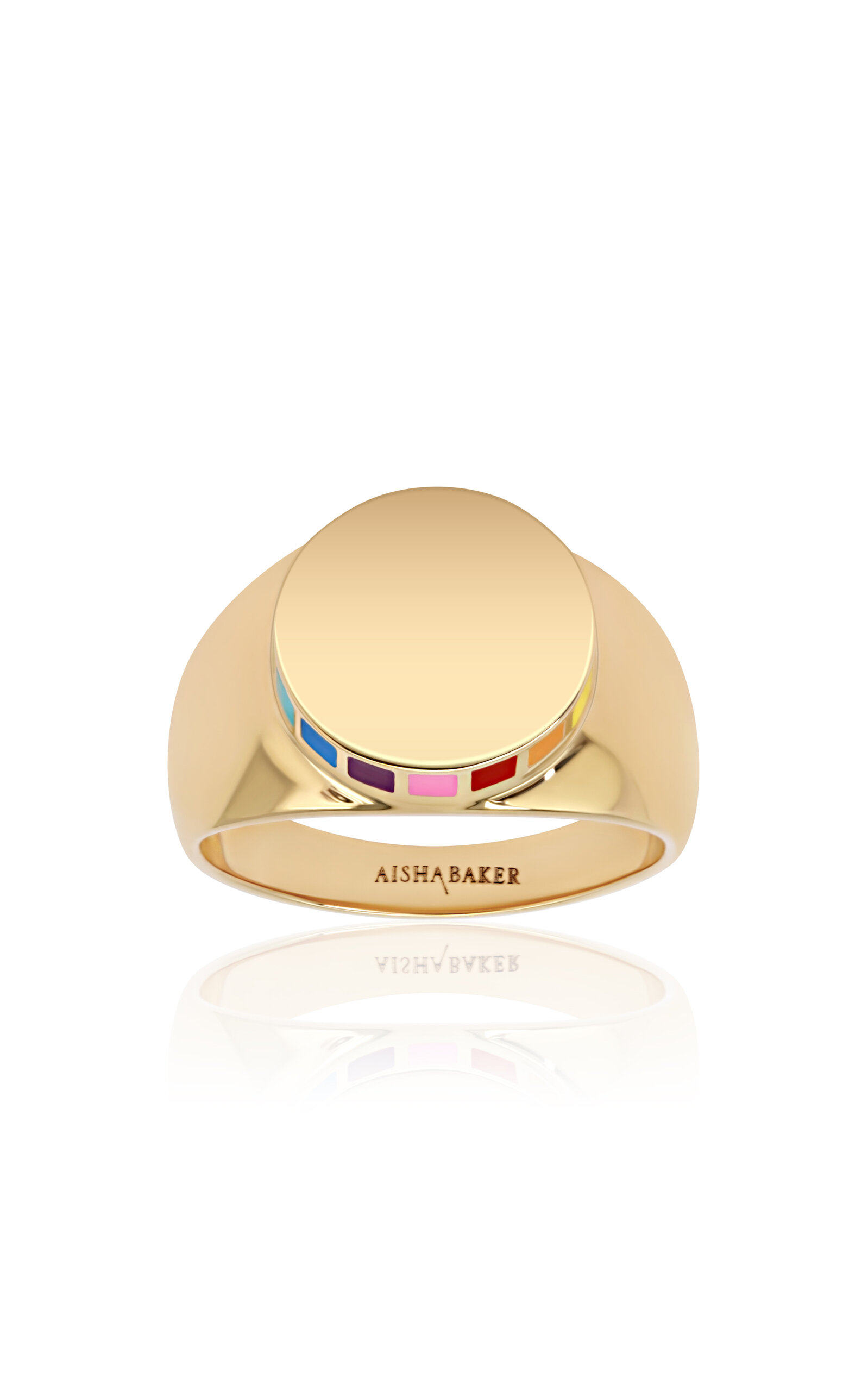 Aisha Baker Signet Dreams 18k Gold Ring In Multi