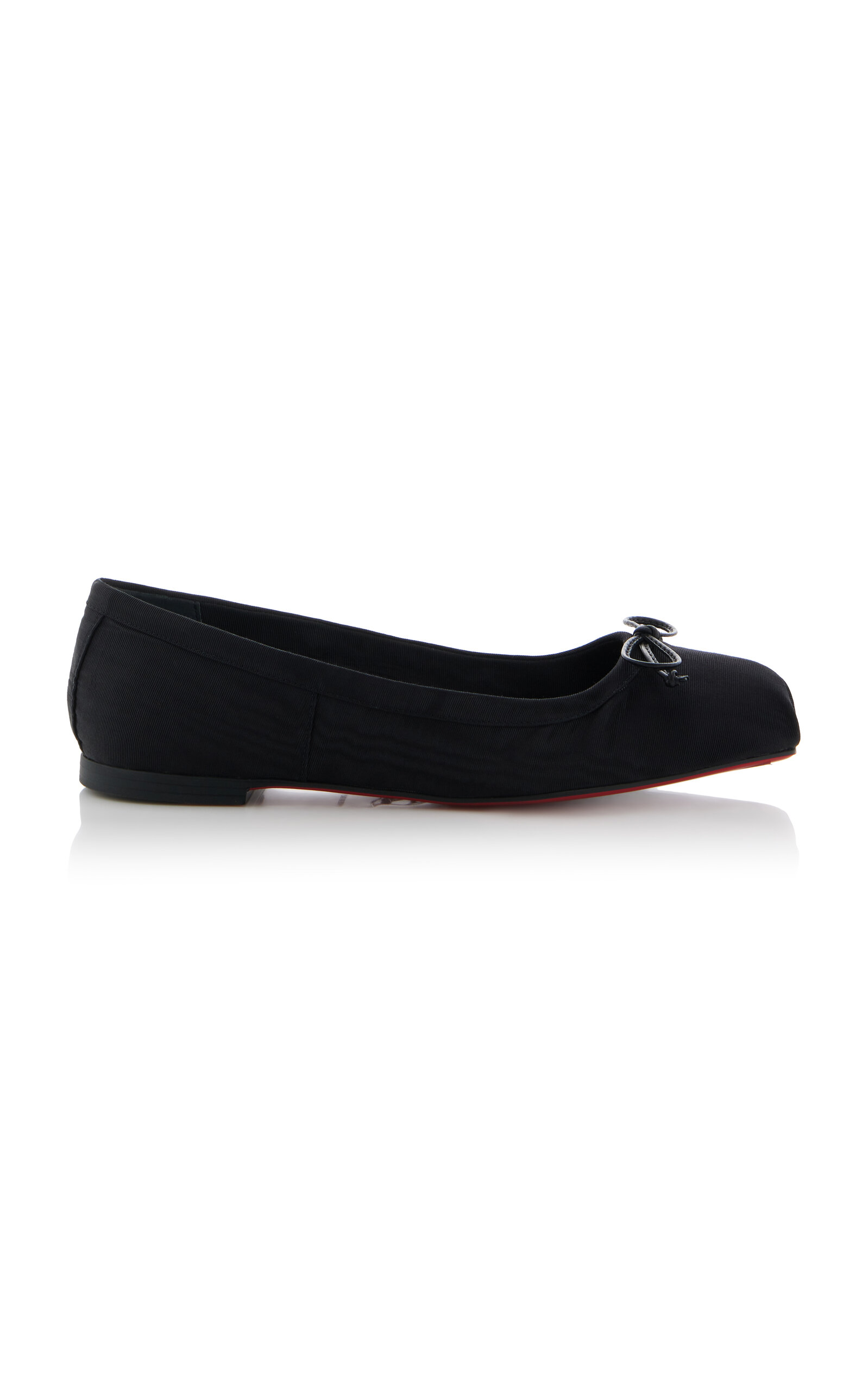 Christian Louboutin Mamadrague Velour Red Sole Ballerina Flats In Black