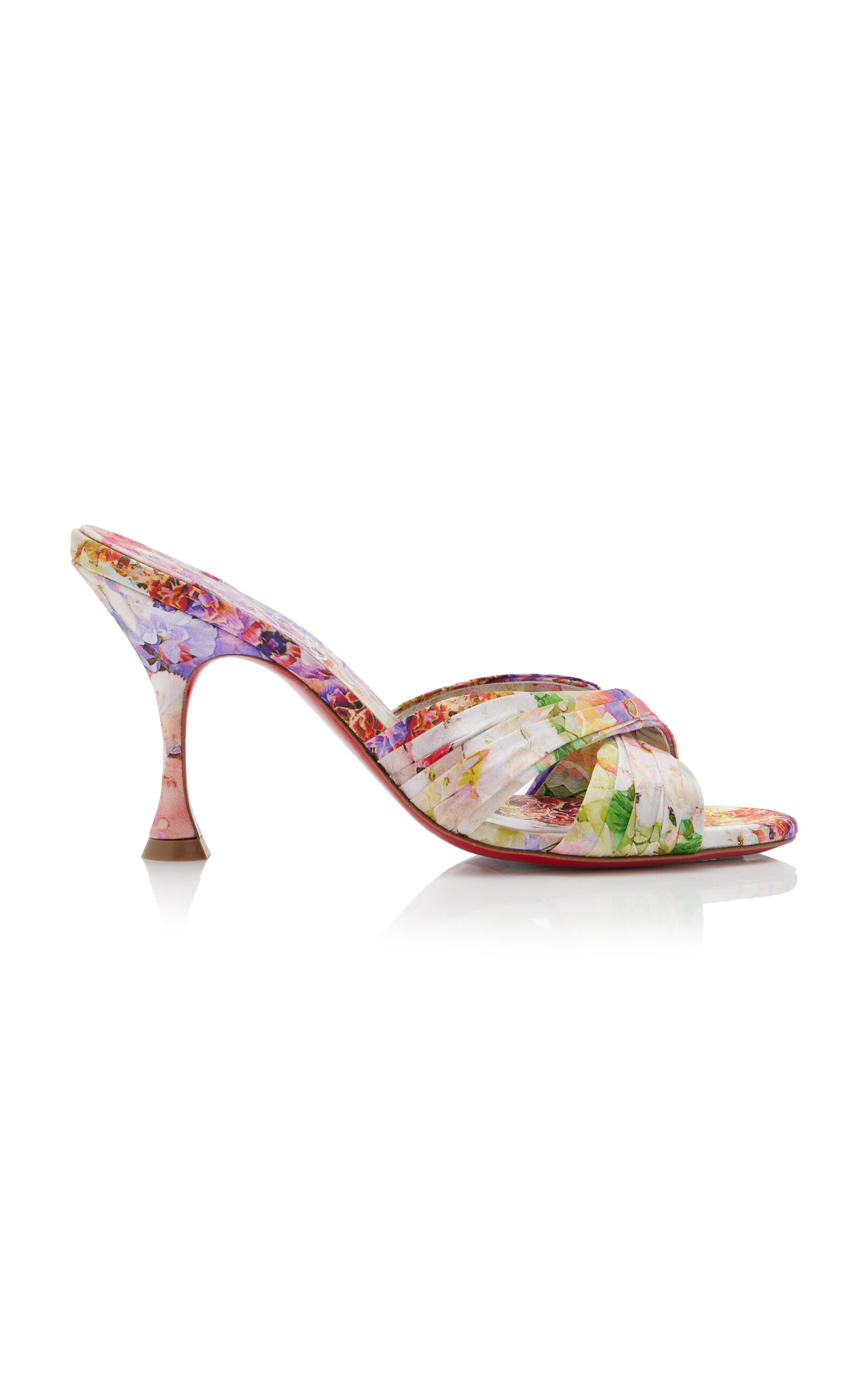 Christian Louboutin Nicol Is Back 85mm Crepe Satin Sandals In Multi