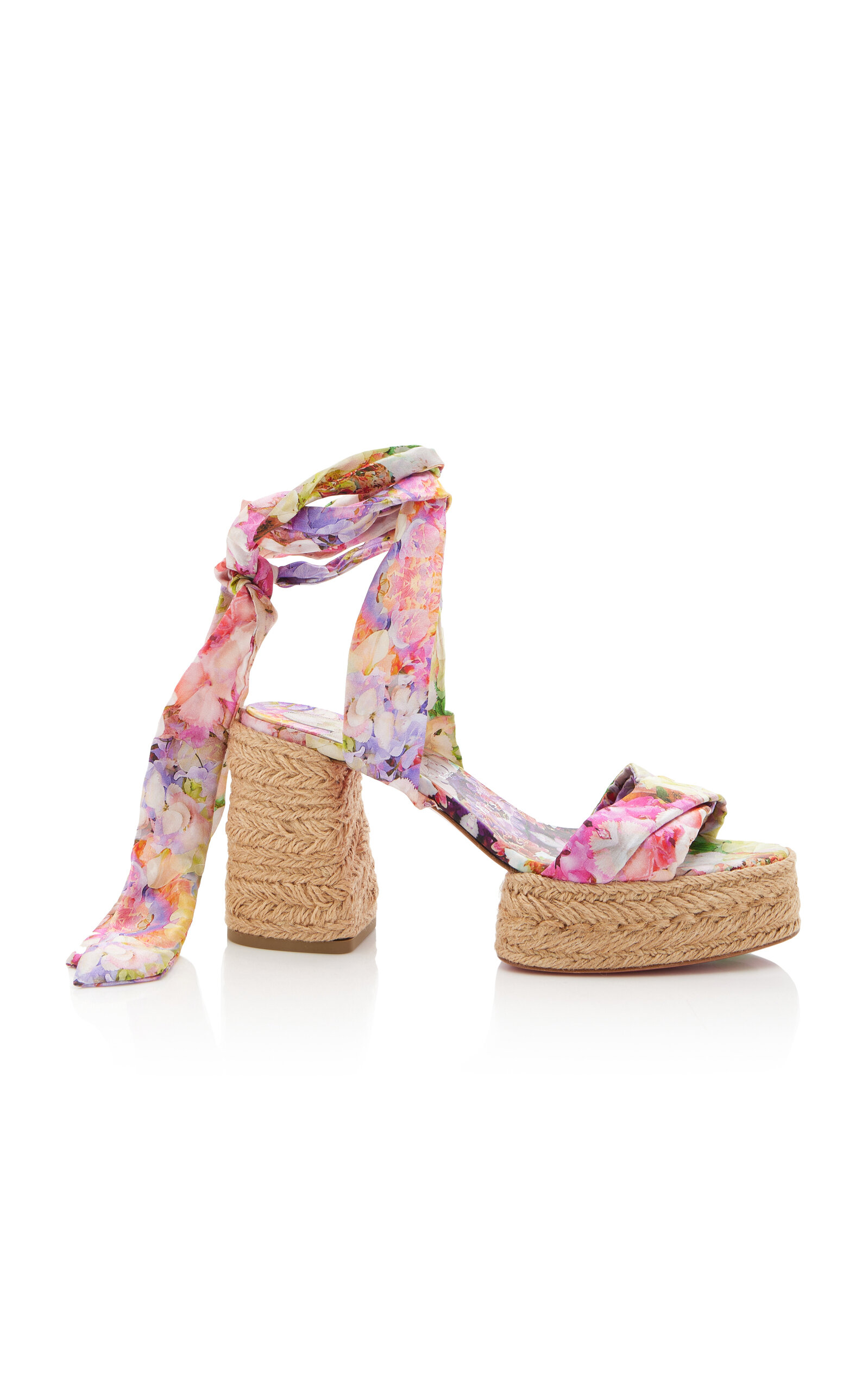 Christian Louboutin Mariza Du Desert 70mm Sash-tie Woven Platform Sandals In Multi