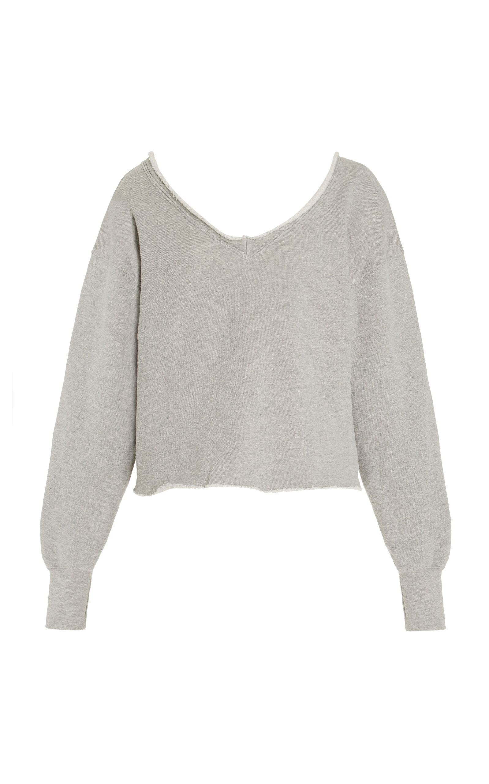 Les Tien Veronica Off-the-shoulder Cotton Sweatshirt In Grey