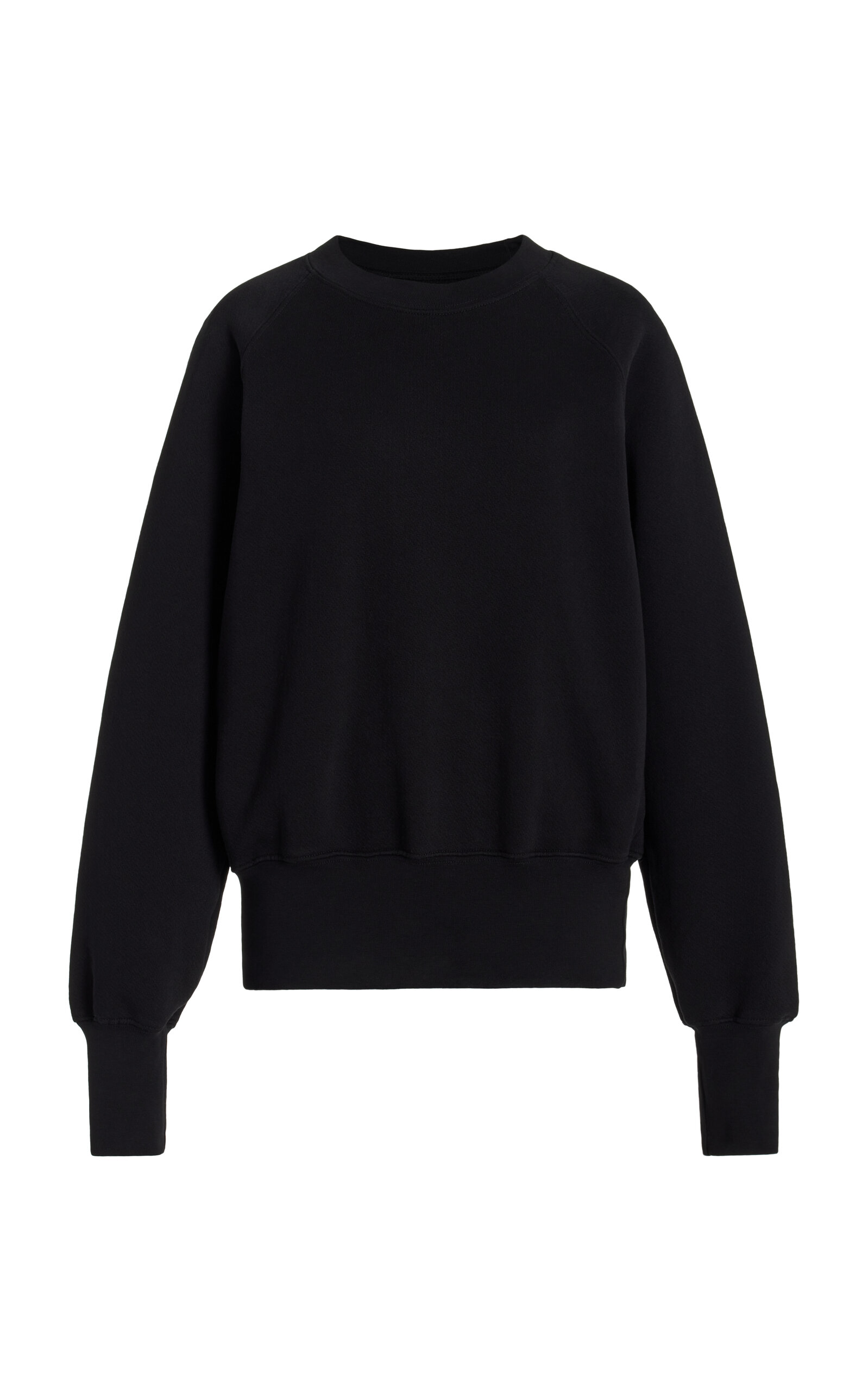 Les Tien Linda Classic Raglan-sleeve Cotton Sweatshirt In Black