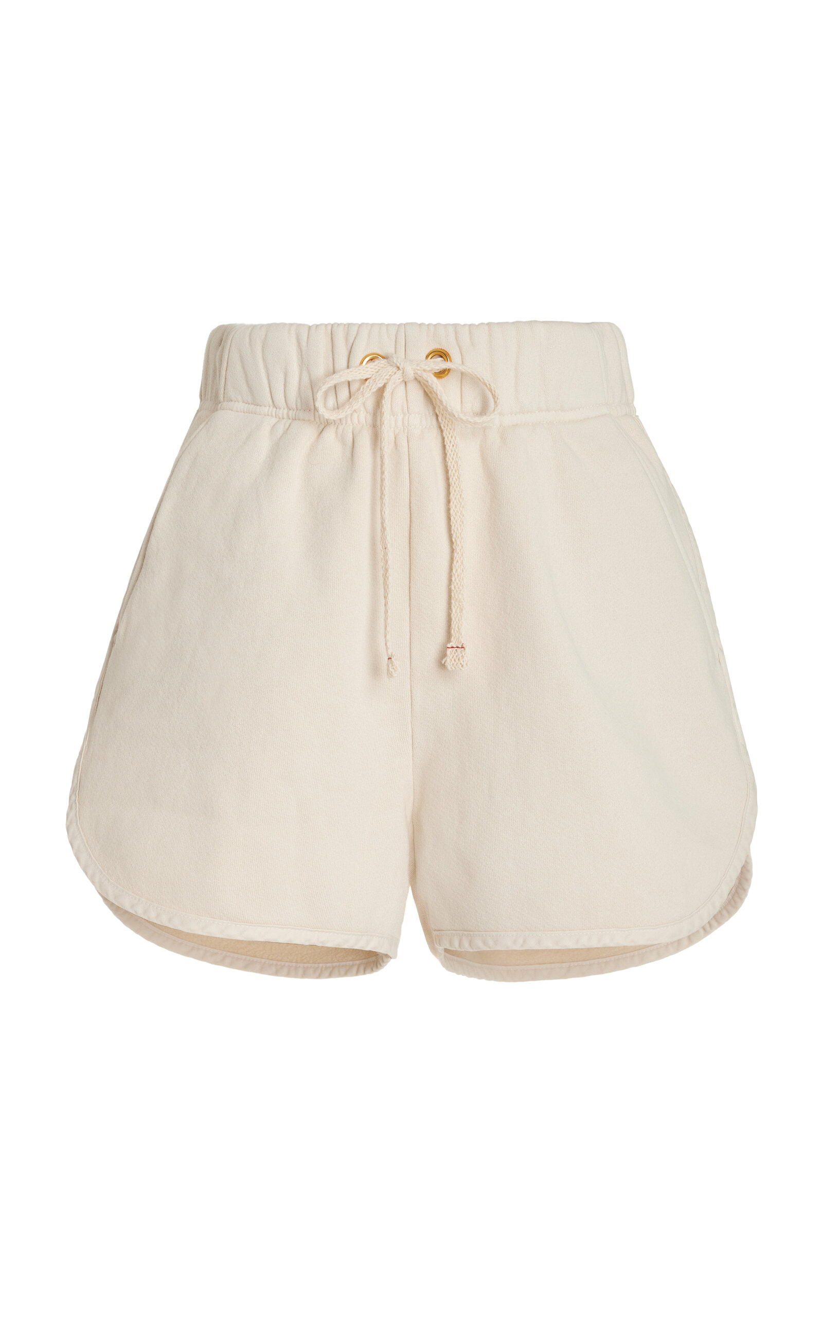 Shop Les Tien Serena Scalloped Cotton Shorts In Ivory