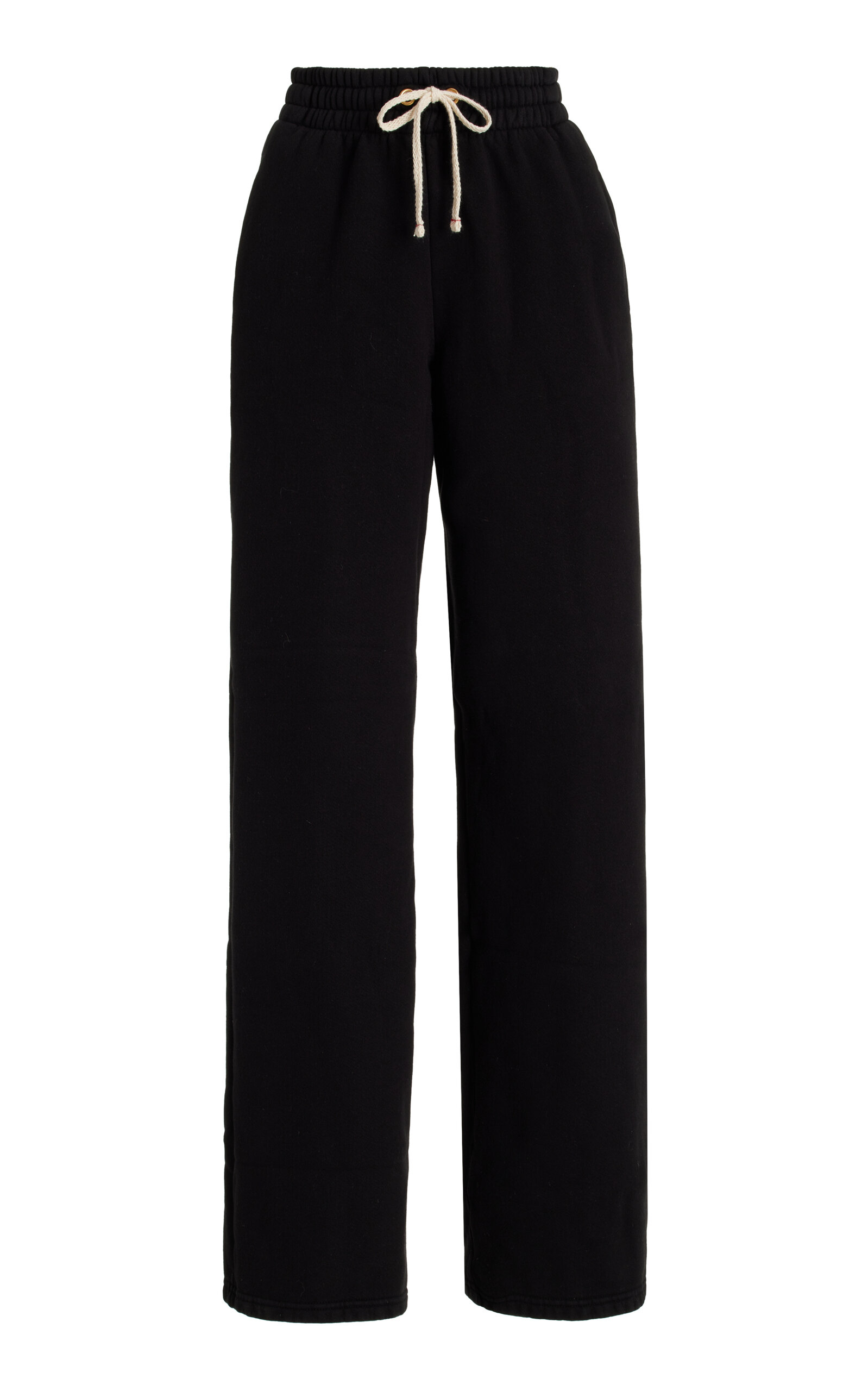 Les Tien Jill Cotton Wide-leg Sweatpants In Black