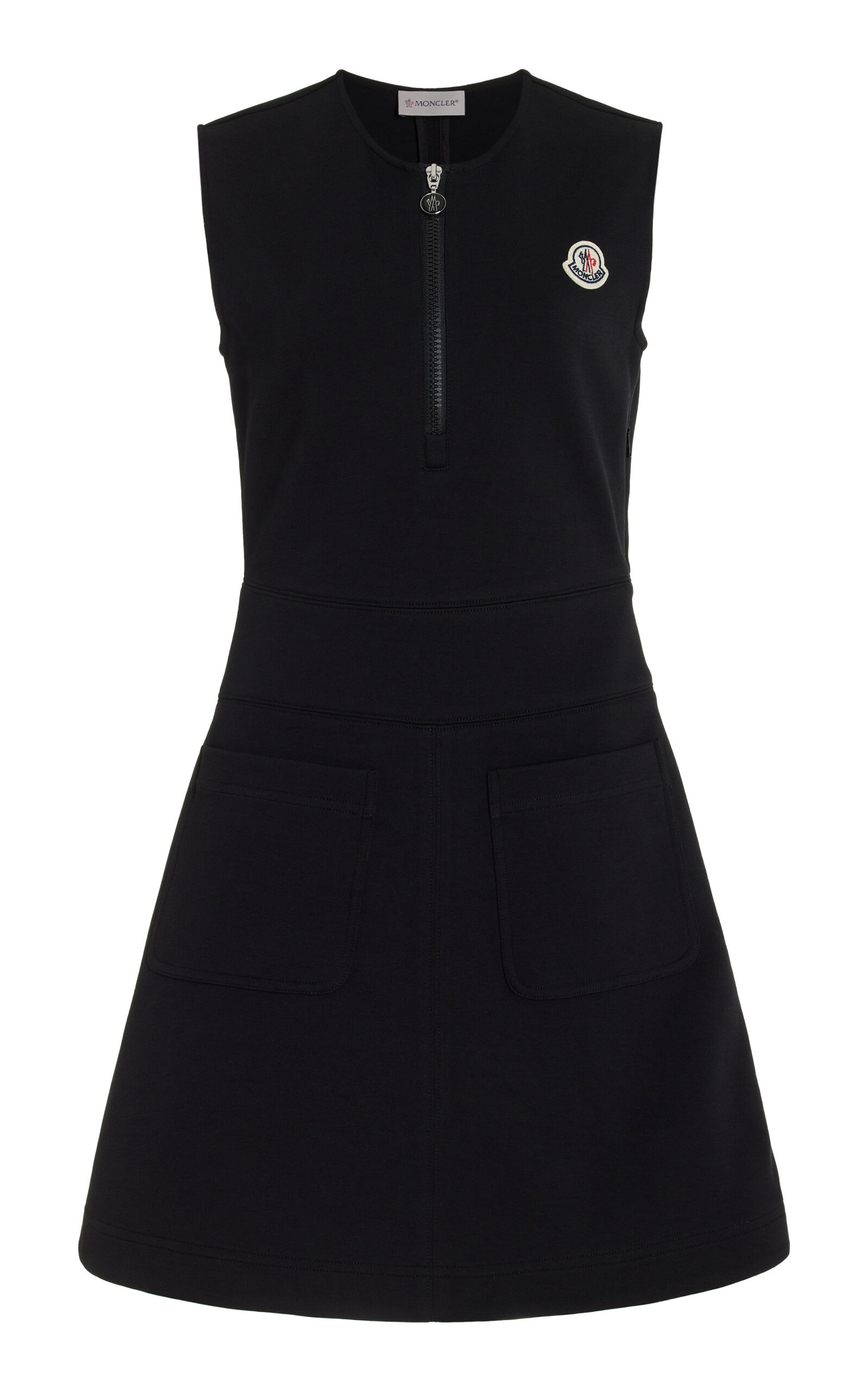 Moncler Cotton-Blend Mini Dress - Black