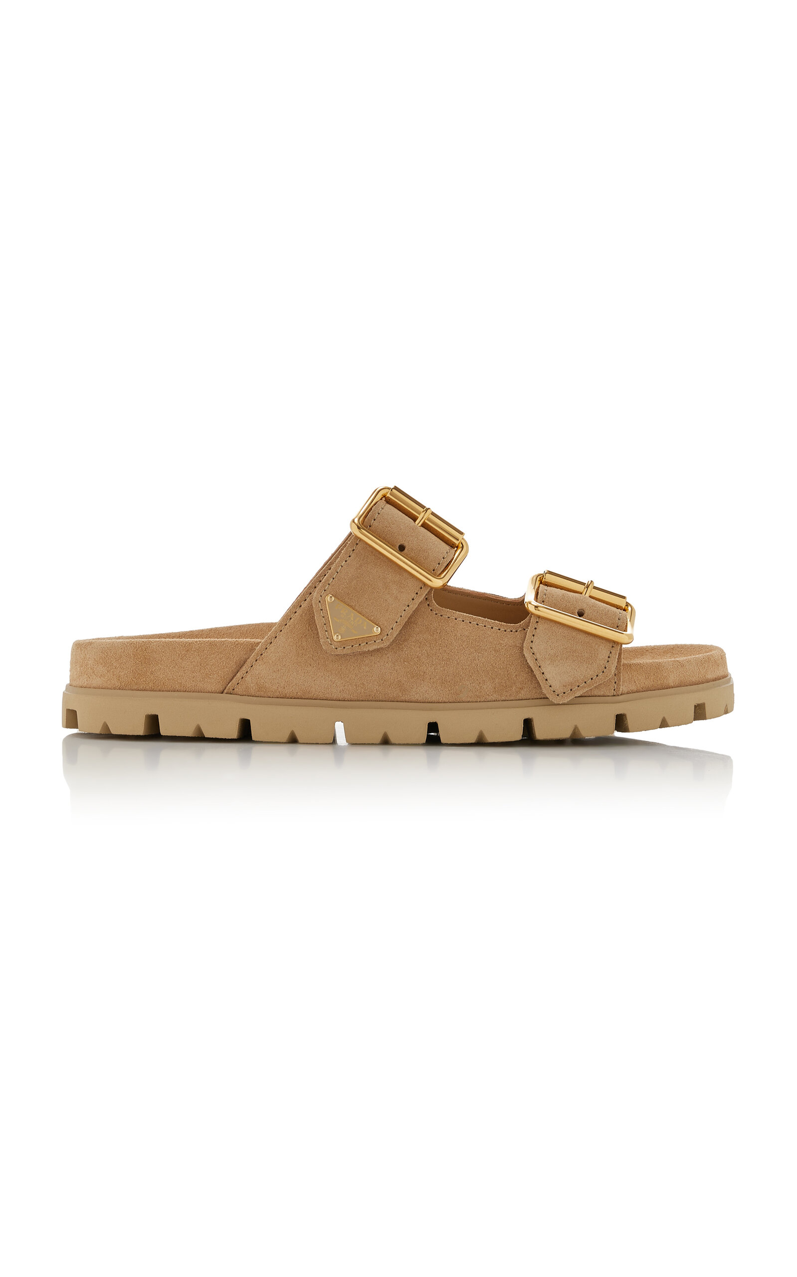 Prada Suede Sandals In Tan