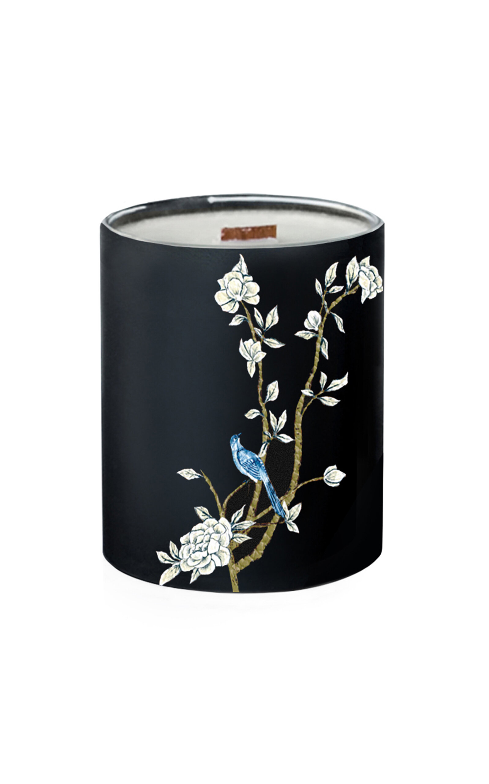 Alepel Japanese Garden Leather Candle Holder In Black