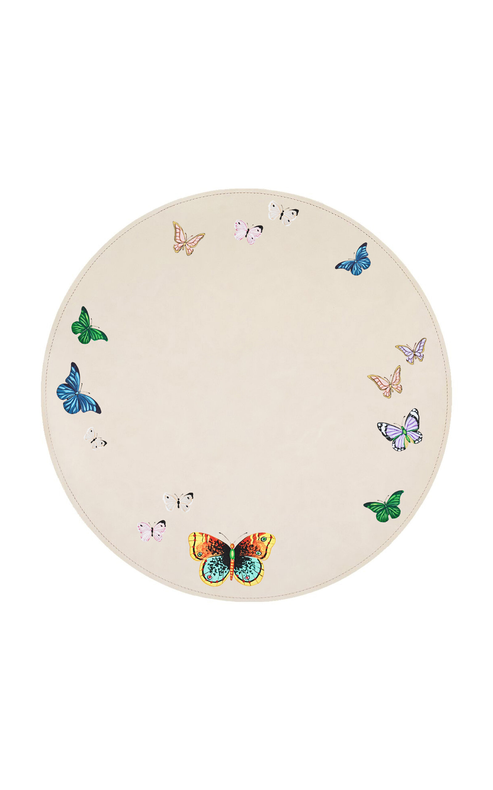 Alepel Butterflies Leather Placemat Set In Nude