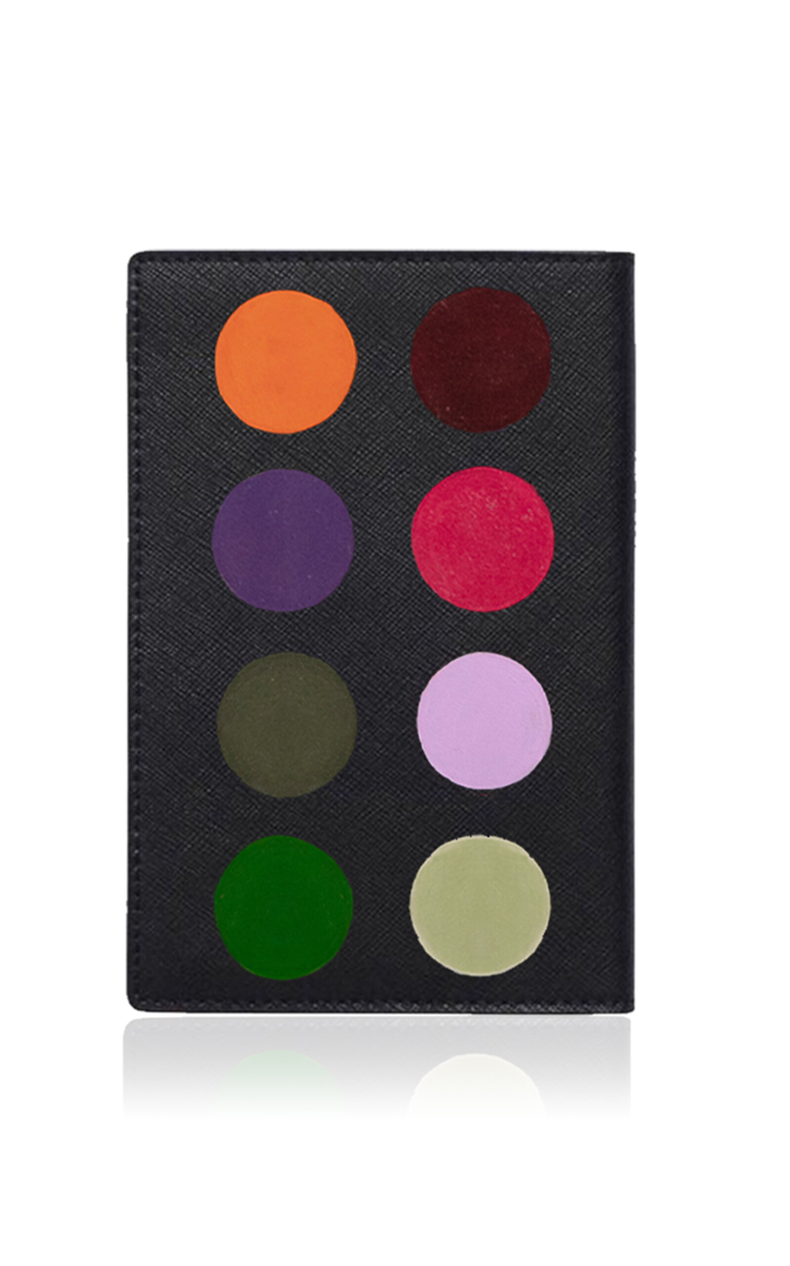 Alepel Painter's Palette Leather Passport Holder In Black