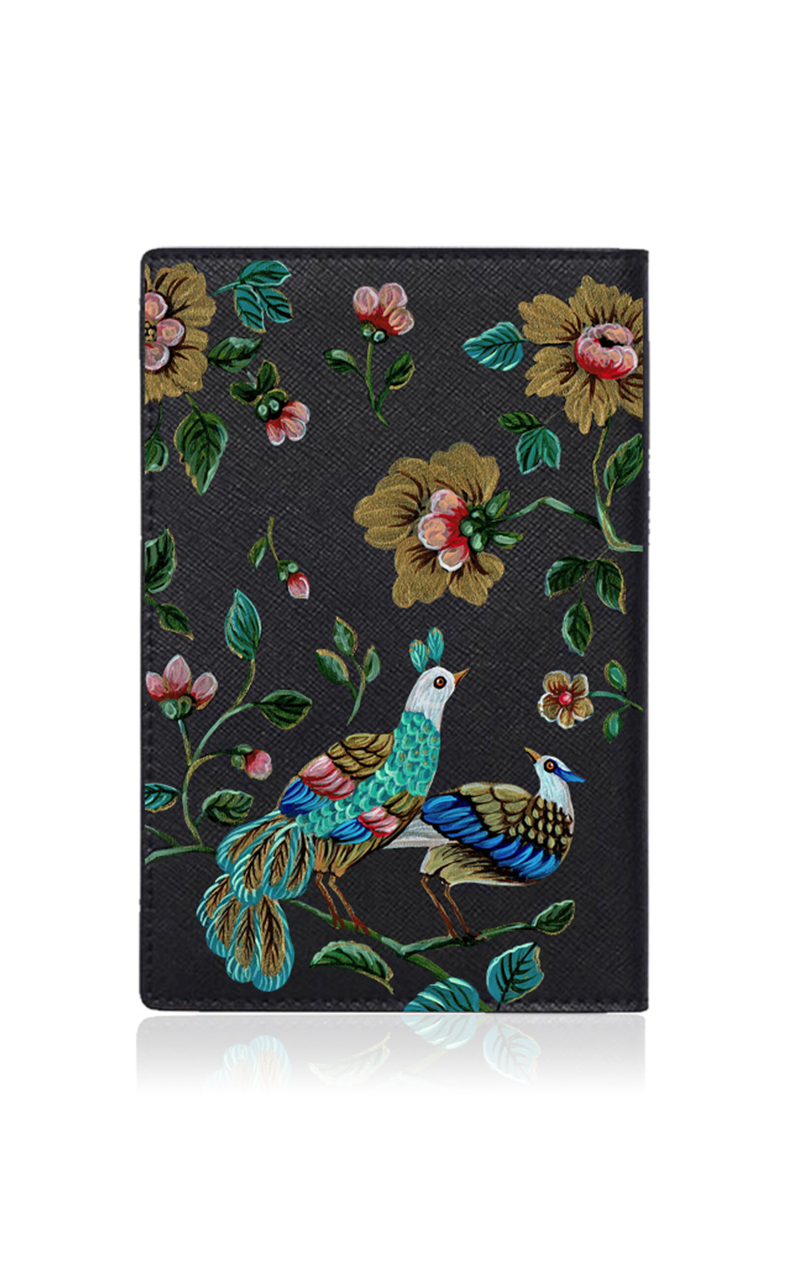 Alepel English Porcelain Leather Passport Holder - Black