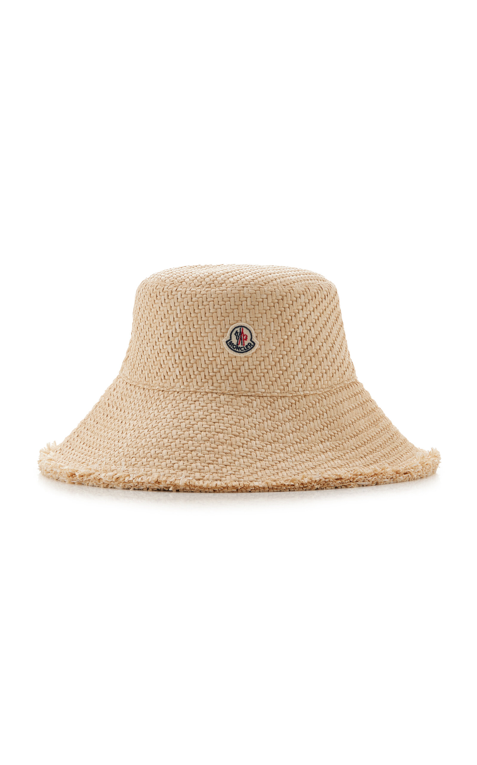 Moncler Logo-patch Woven Bucket Hat In Neutral