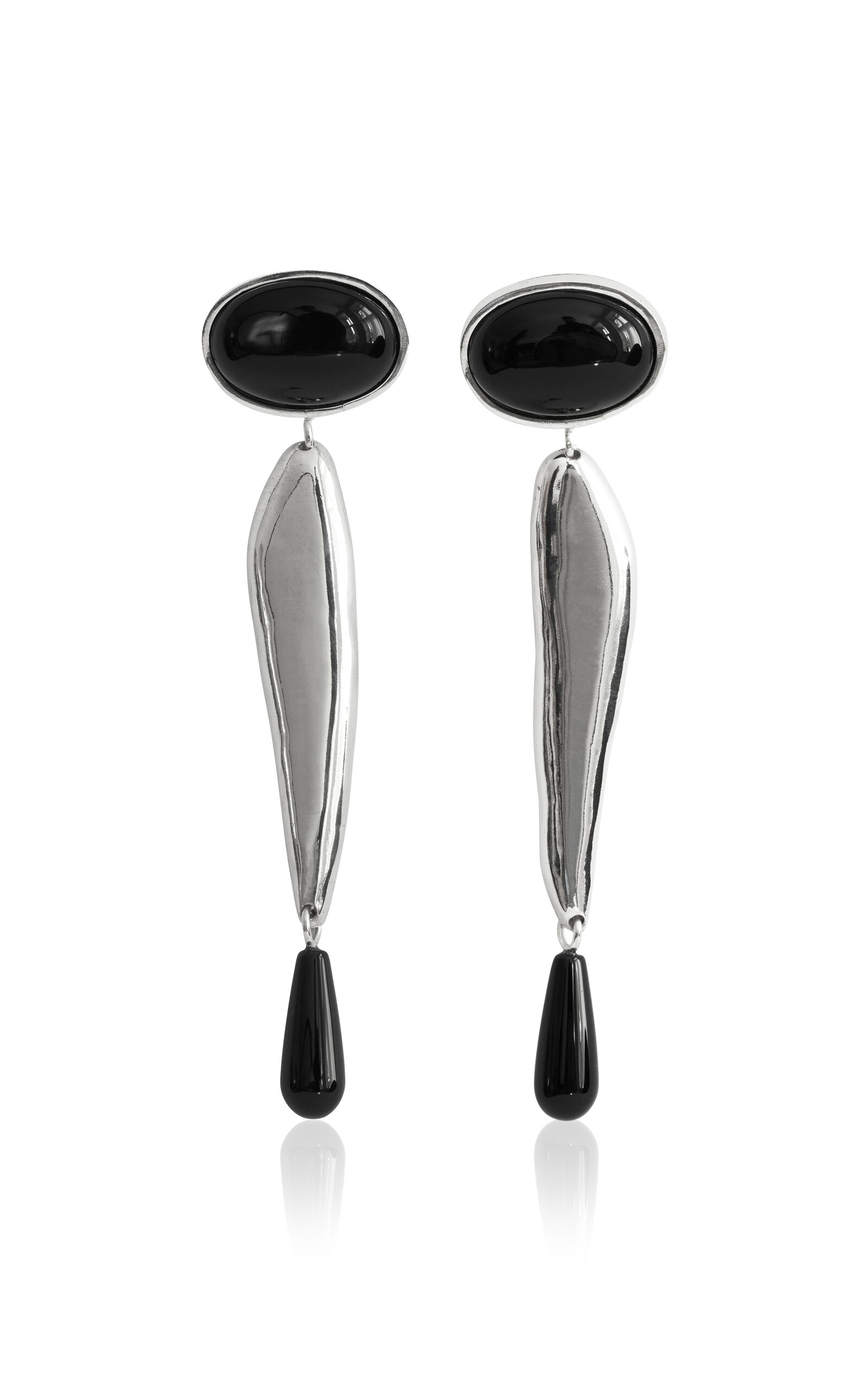 CORALI COLLAGE STERLING SILVER & ONYX EARRINGS