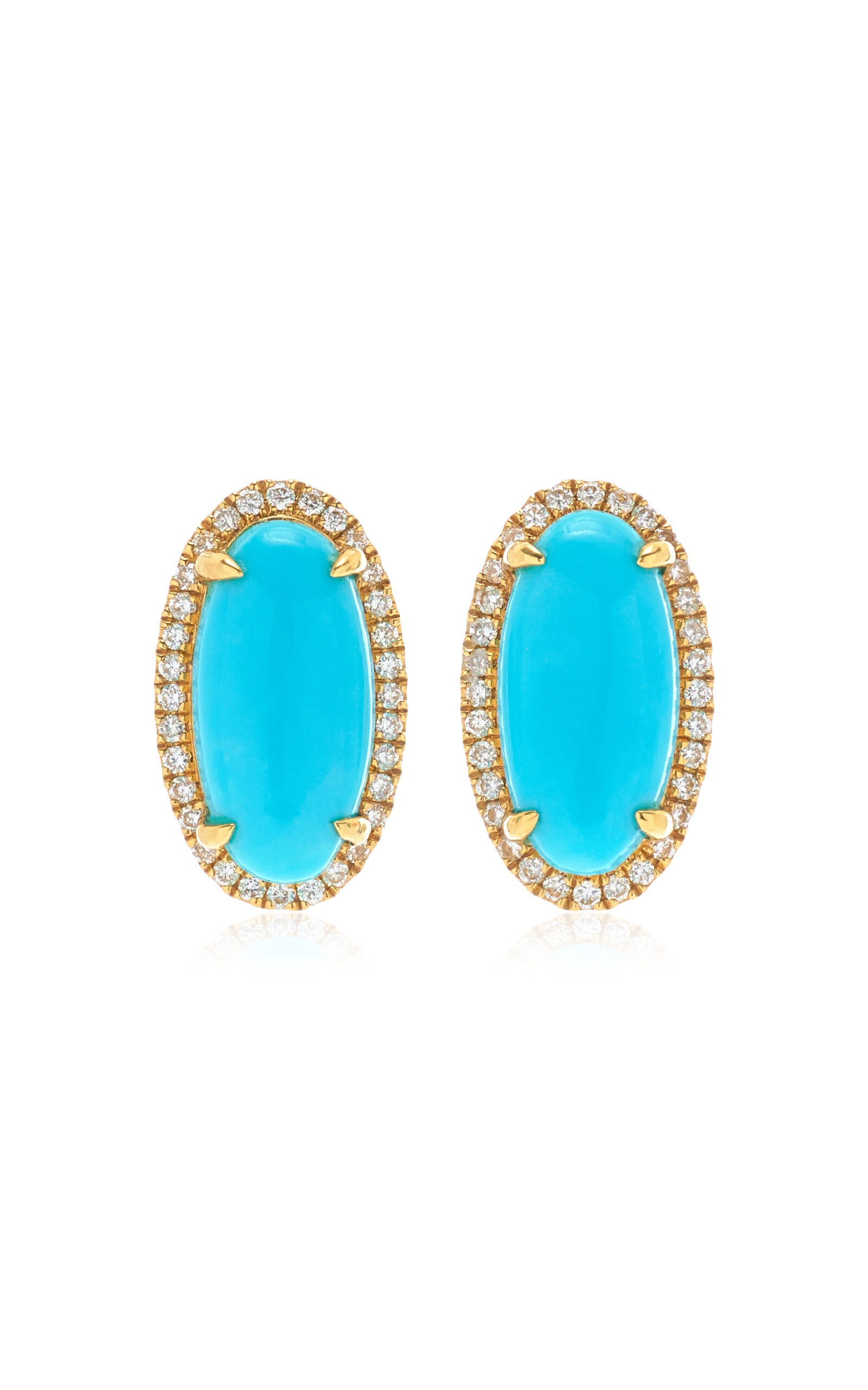 Maison Tjoeng 18k Yellow Gold Pacific Moons Earrings In Blue