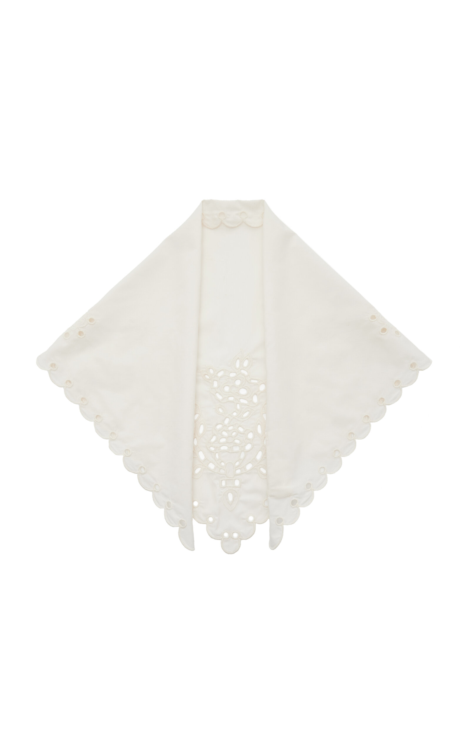 Gunia Embroidered Cotton Headscarf In White