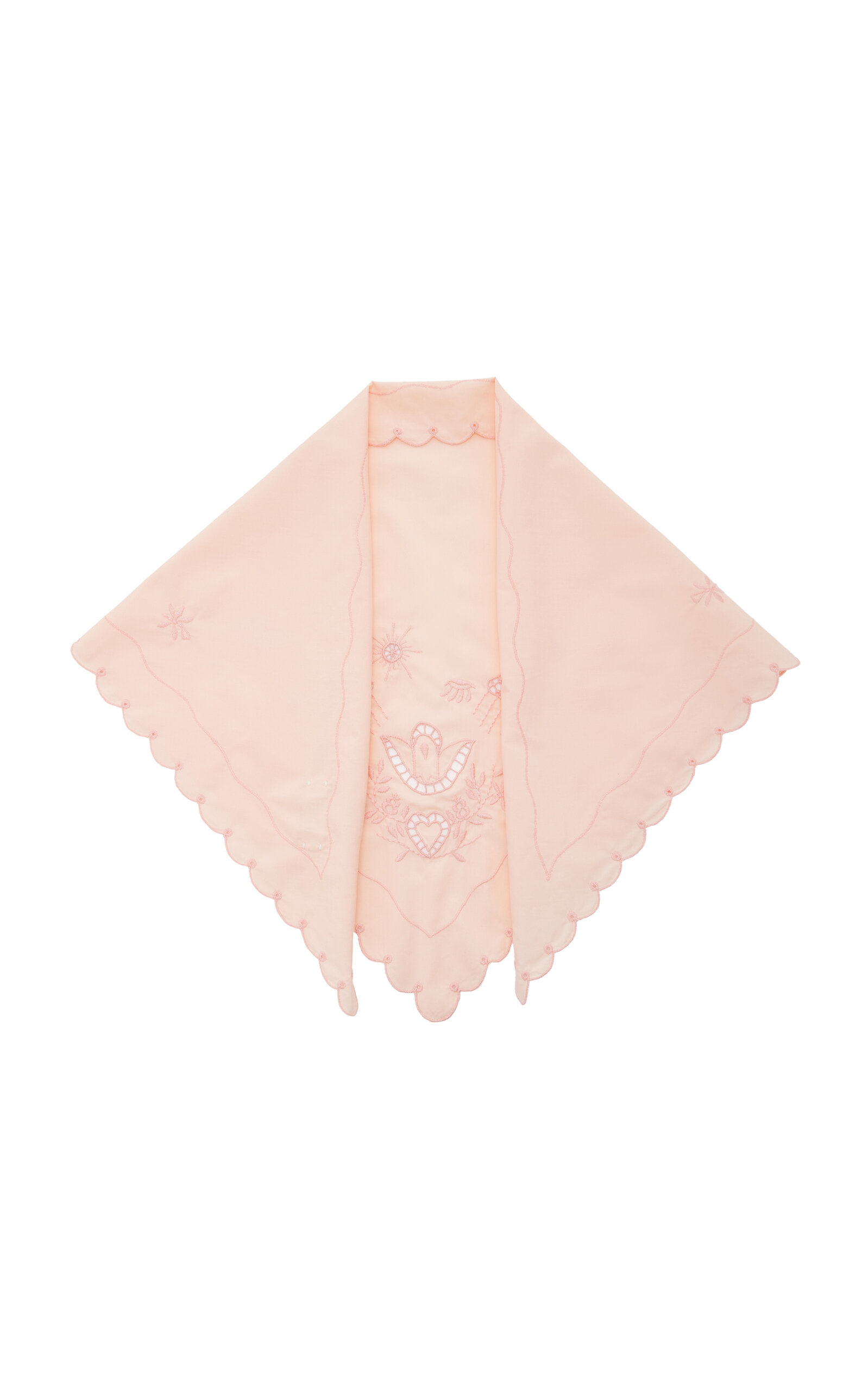 Gunia Embroidered Cotton Headscarf In Pink