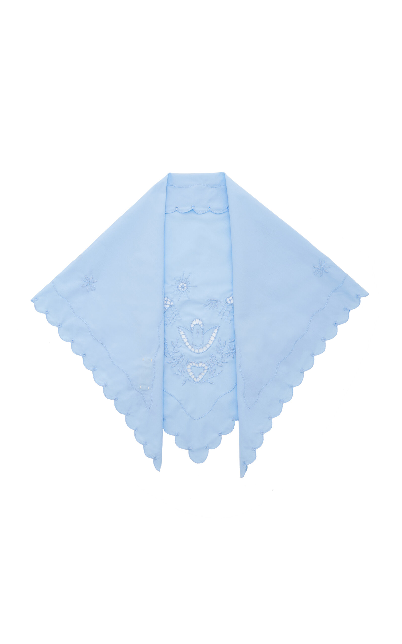Gunia Embroidered Cotton Headscarf In Blue