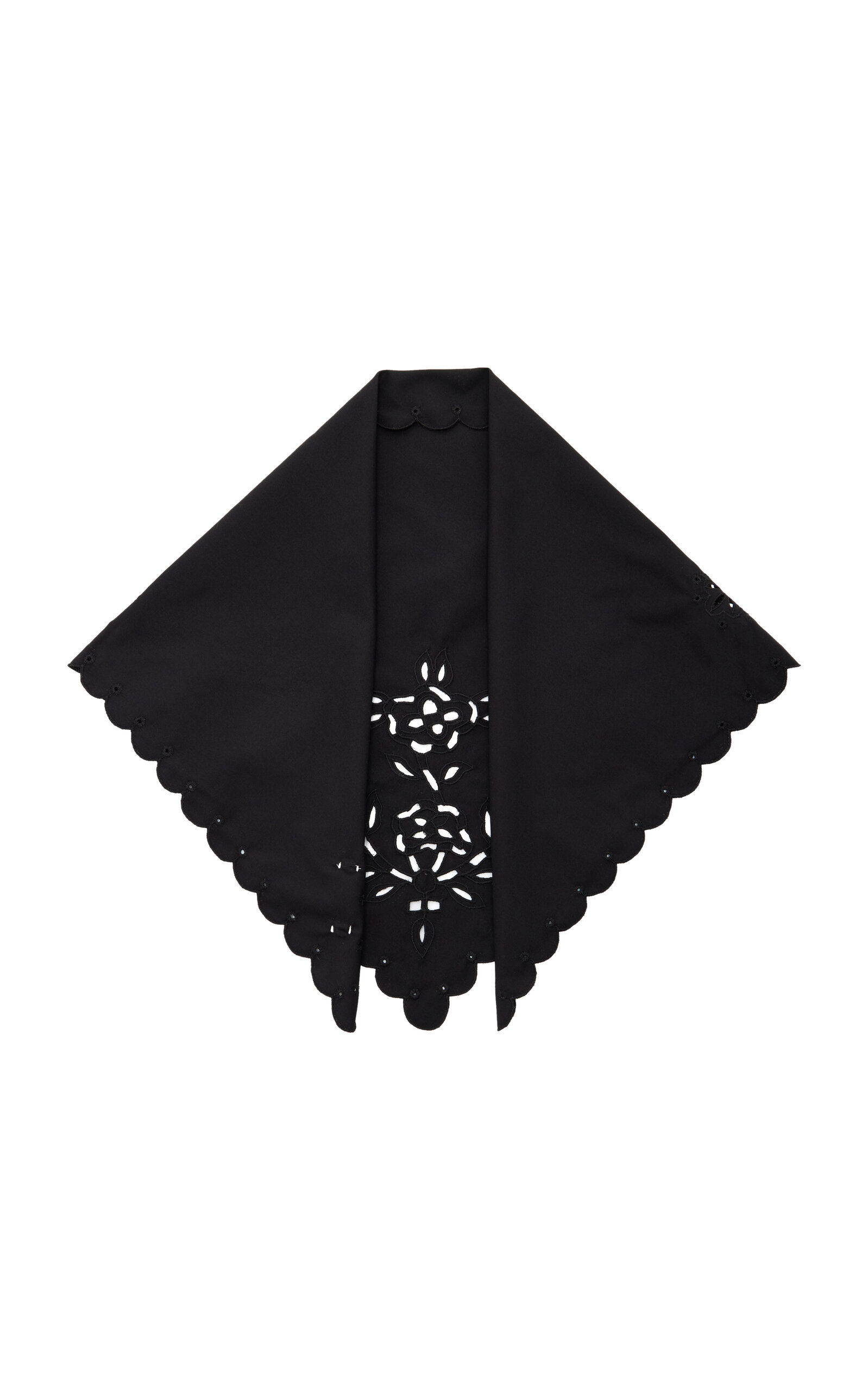 Gunia Embroidered Cotton Headscarf In Black