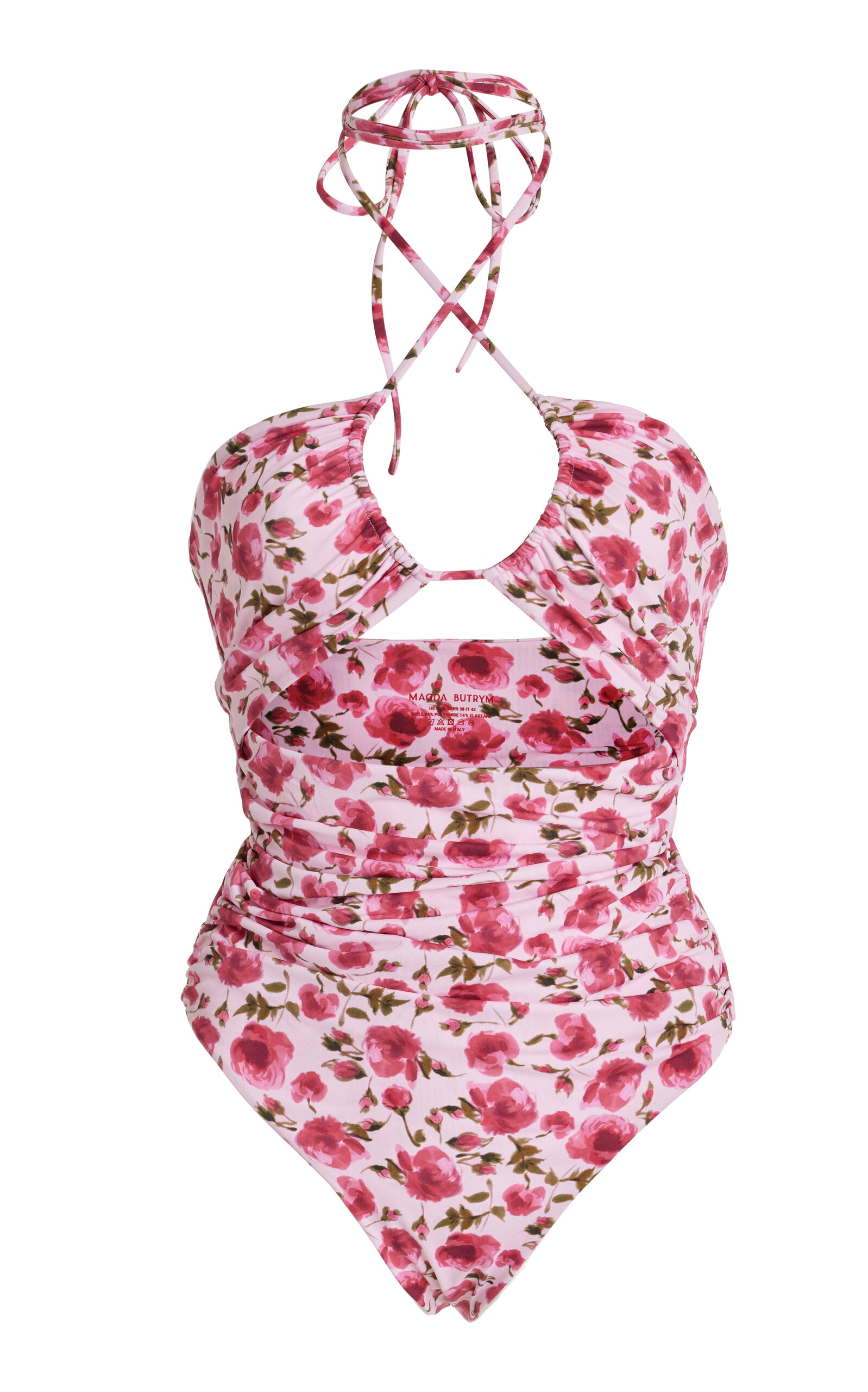 Magda Butrym Pink Retro One-piece Swimsuit In Print
