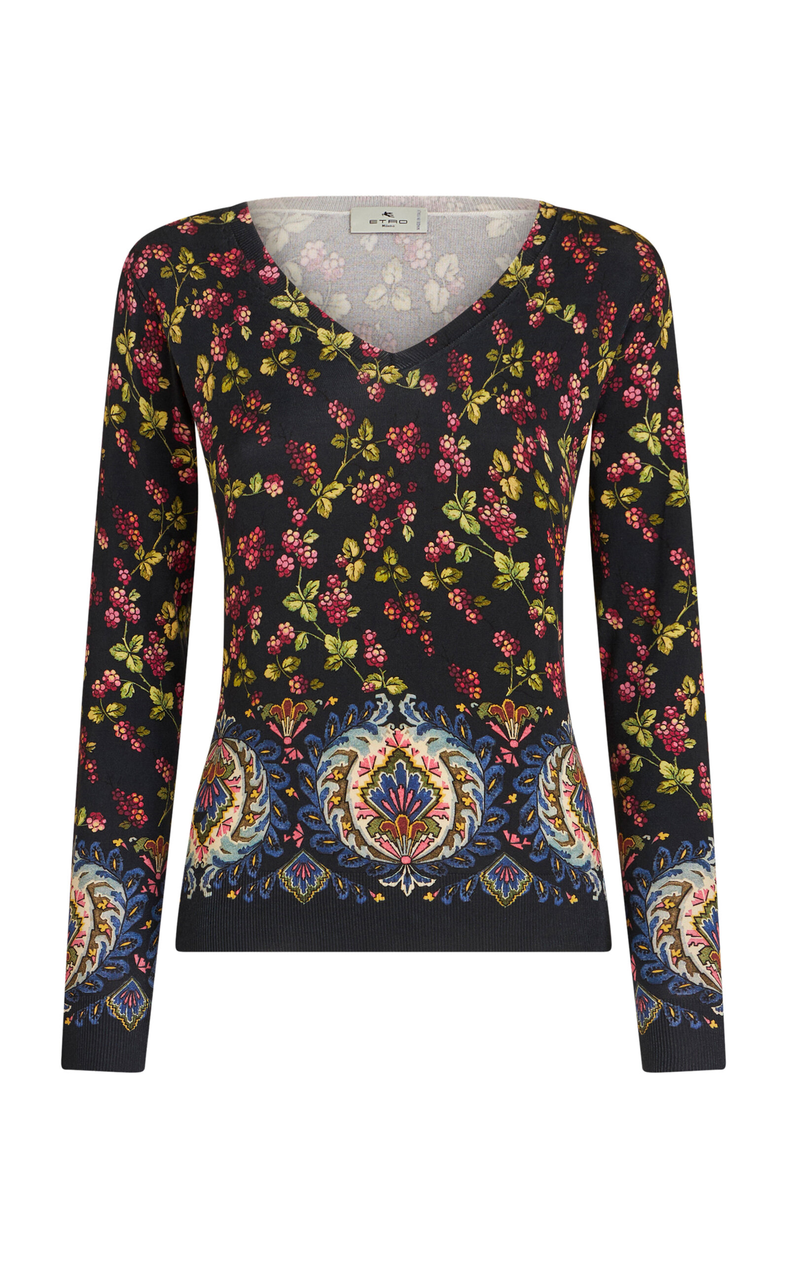 ETRO STRETCH-SILK SWEATER