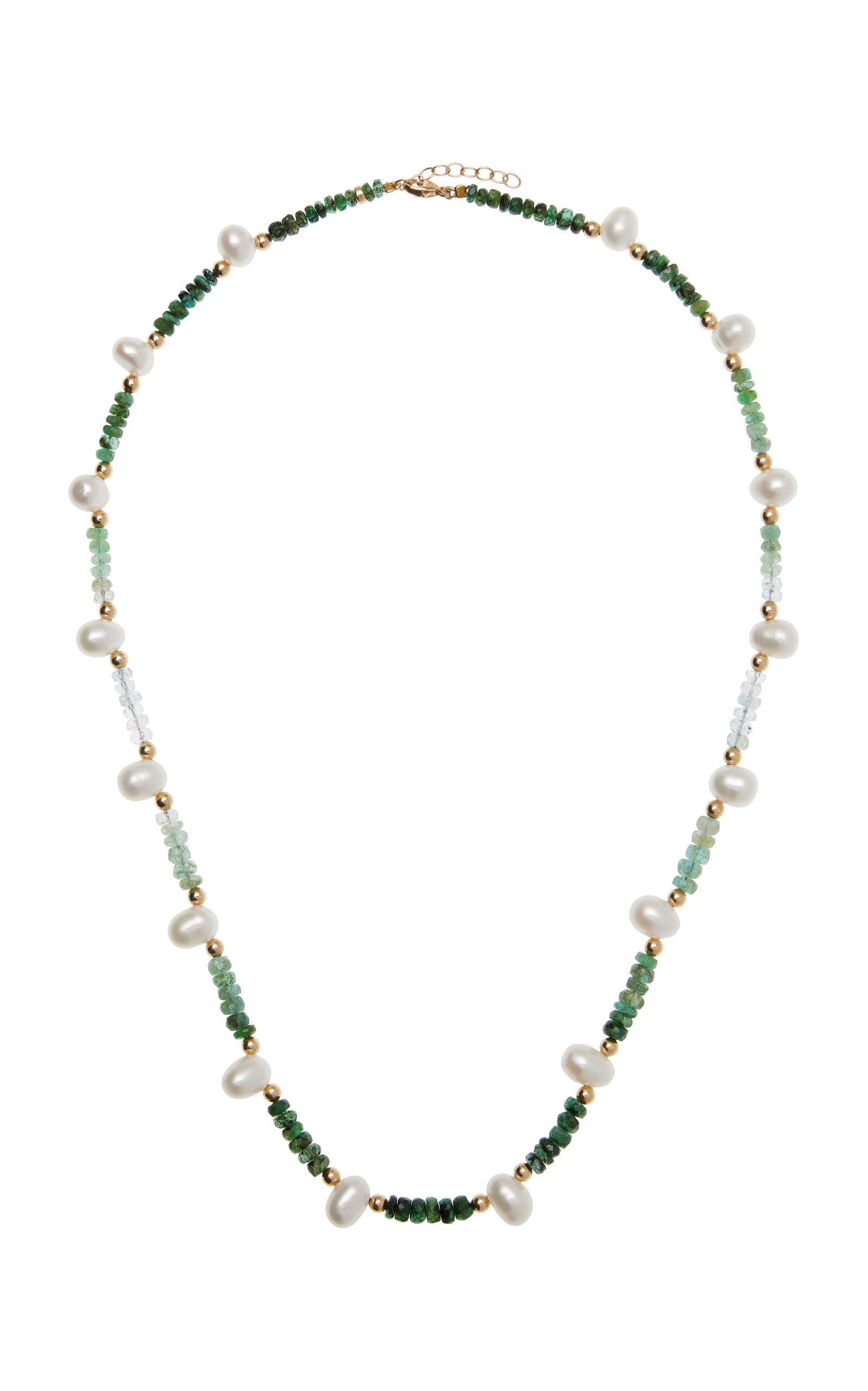 Jia Jia Women's Arizona 14k Yellow Gold, Freshwater Pearl & Emerald Necklace In Green