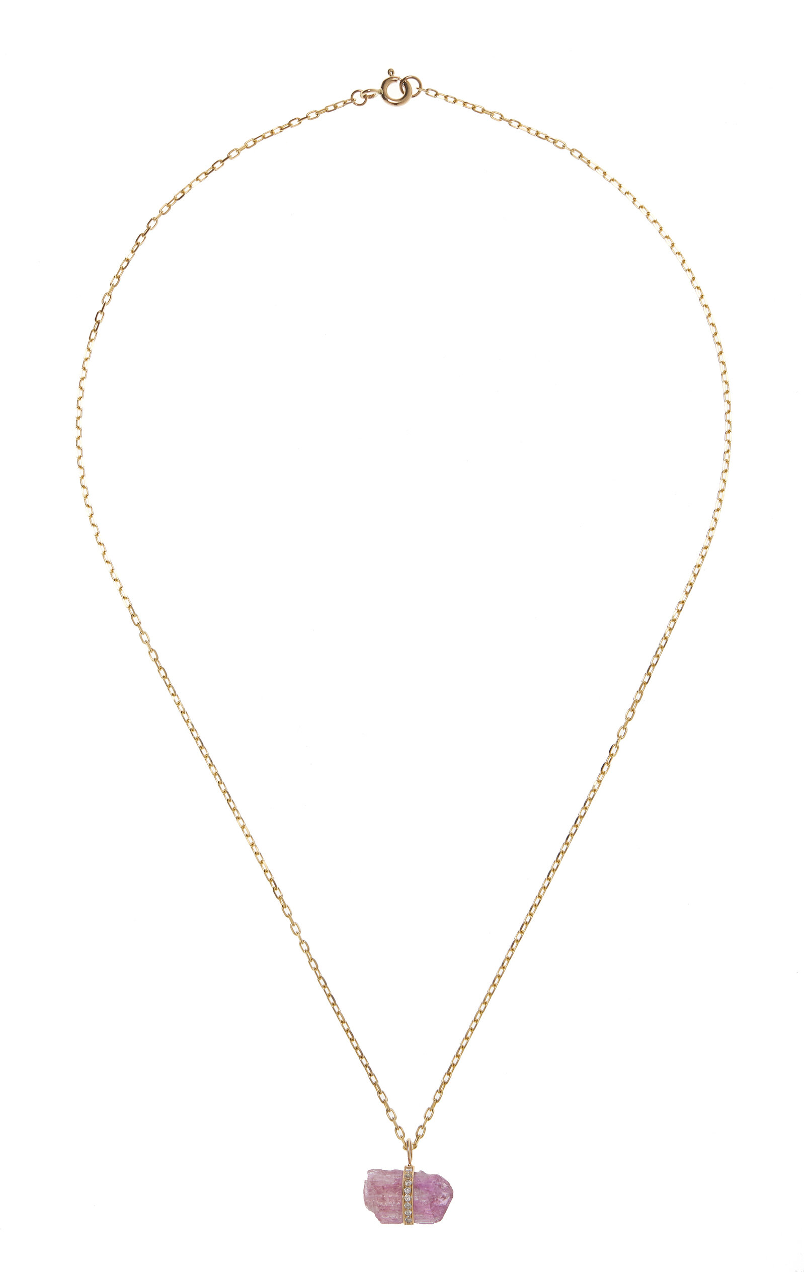 Jia Jia 14k Yellow Gold Topaz And Diamond Necklace In Pink