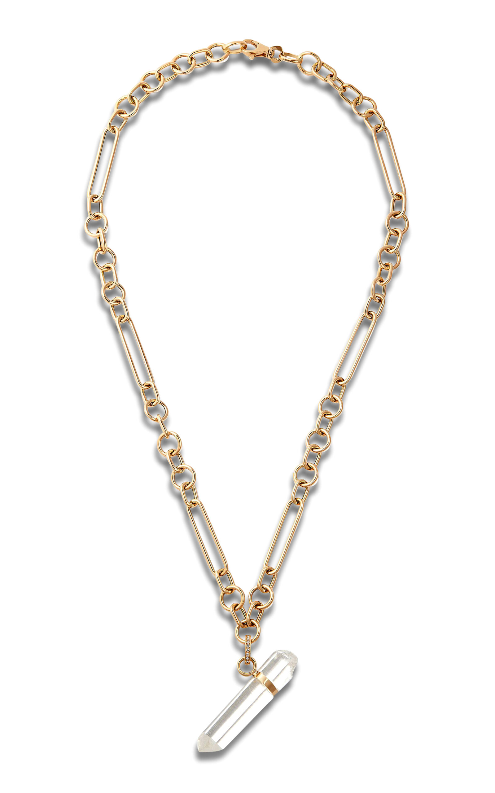 Jia Jia 14k Yellow Gold Diamond And Crystal Quartz Chain Necklace