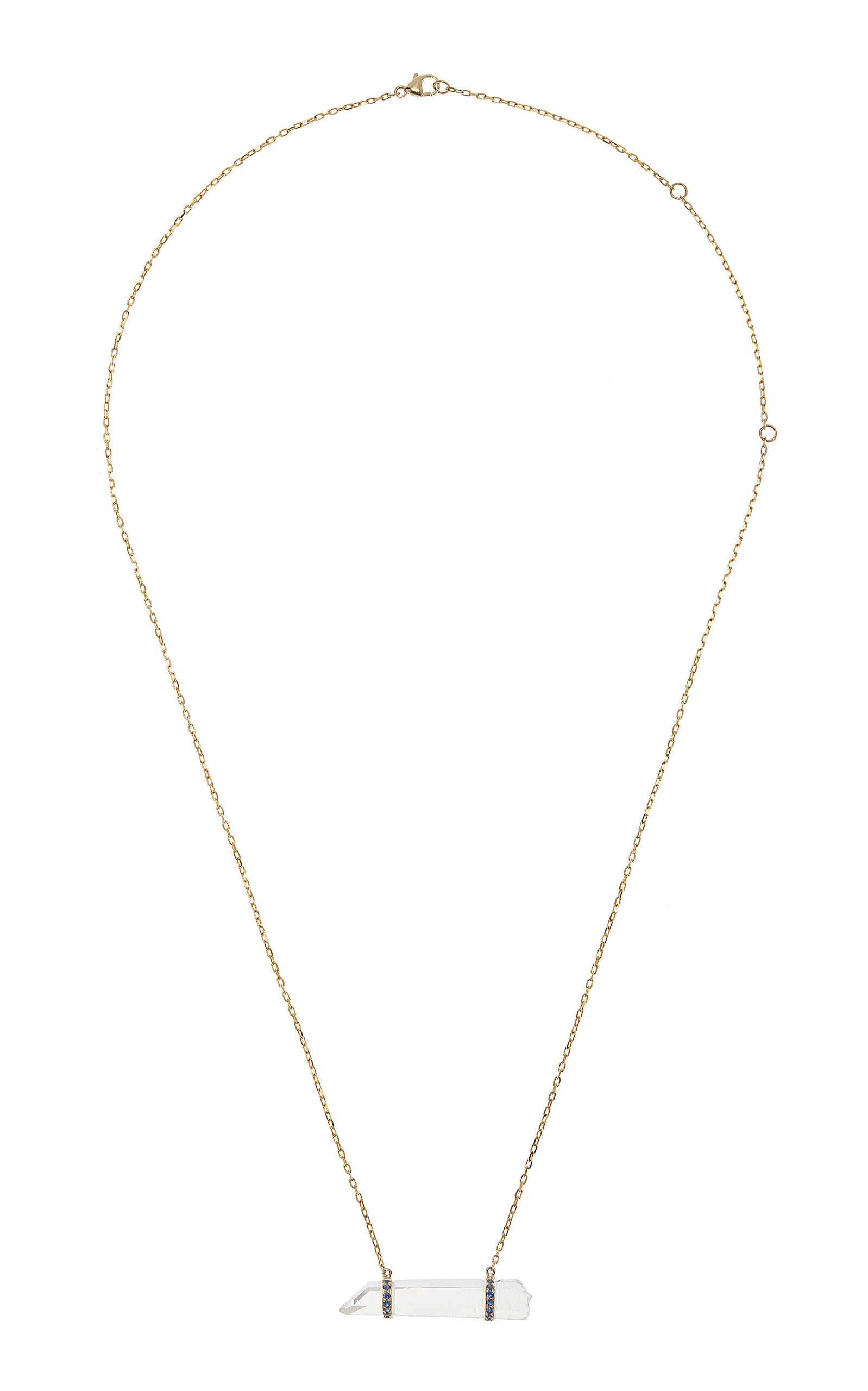 Jia Jia 14k Gold Crystal Quartz And Sapphire Necklace In Blue