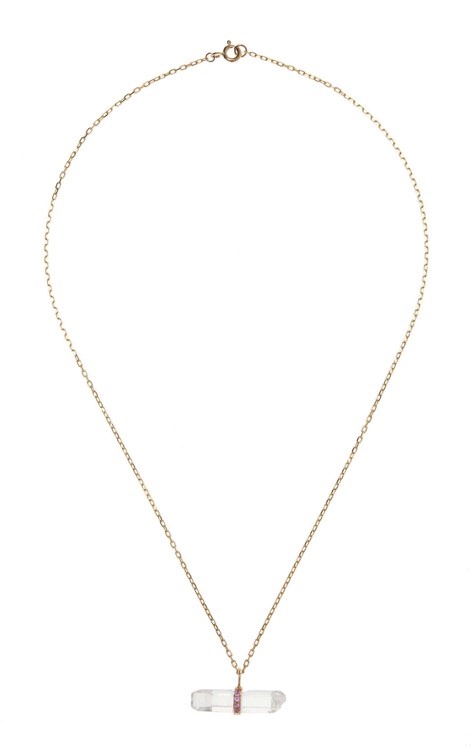 Jia Jia 14k Yellow Gold Quartz And Sapphire Necklace In Pink