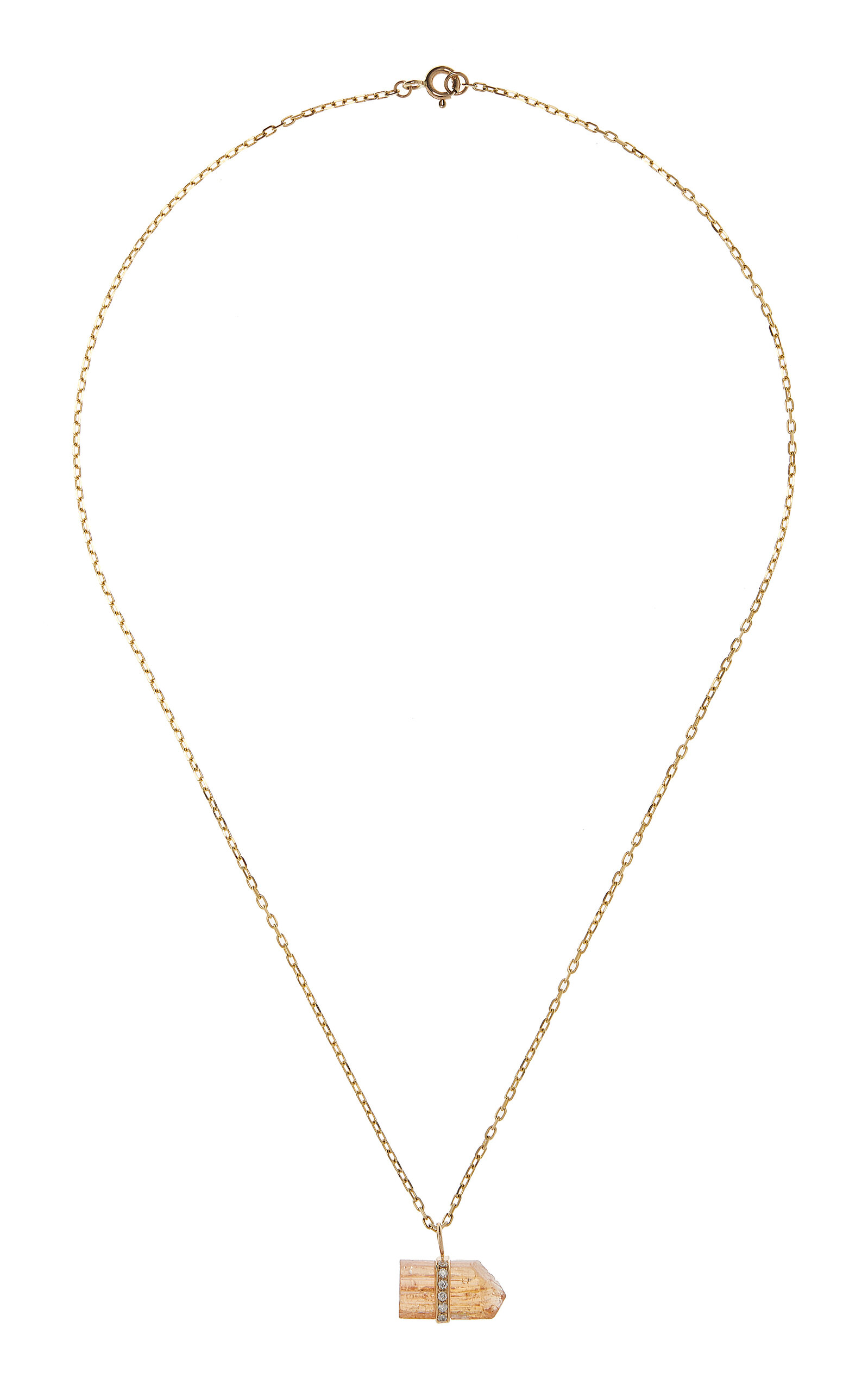 Jia Jia 14k Yellow Gold Topaz And Diamond Necklace In Orange