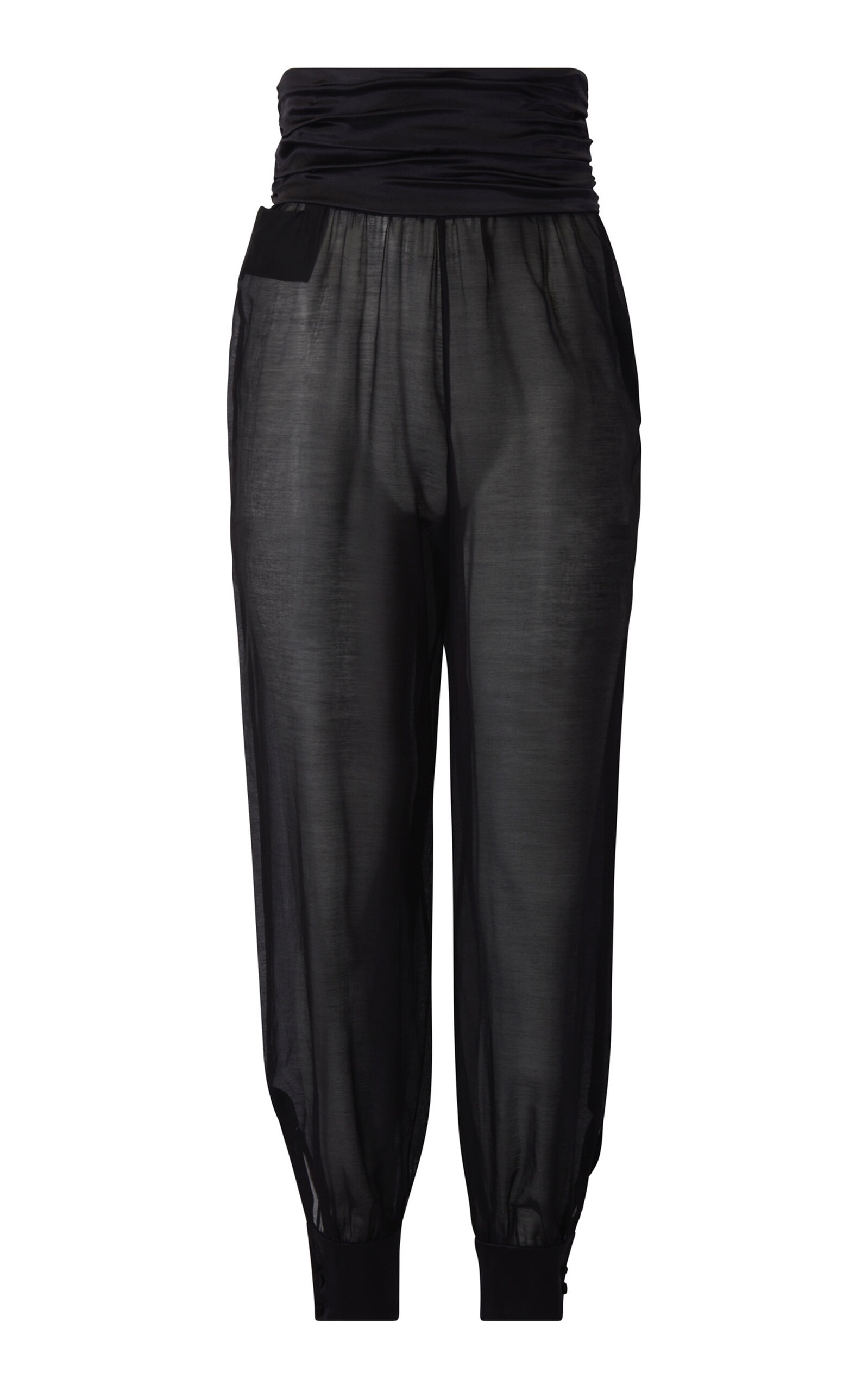 Oliviere Bow-Detailed Cotton-Blend Pants