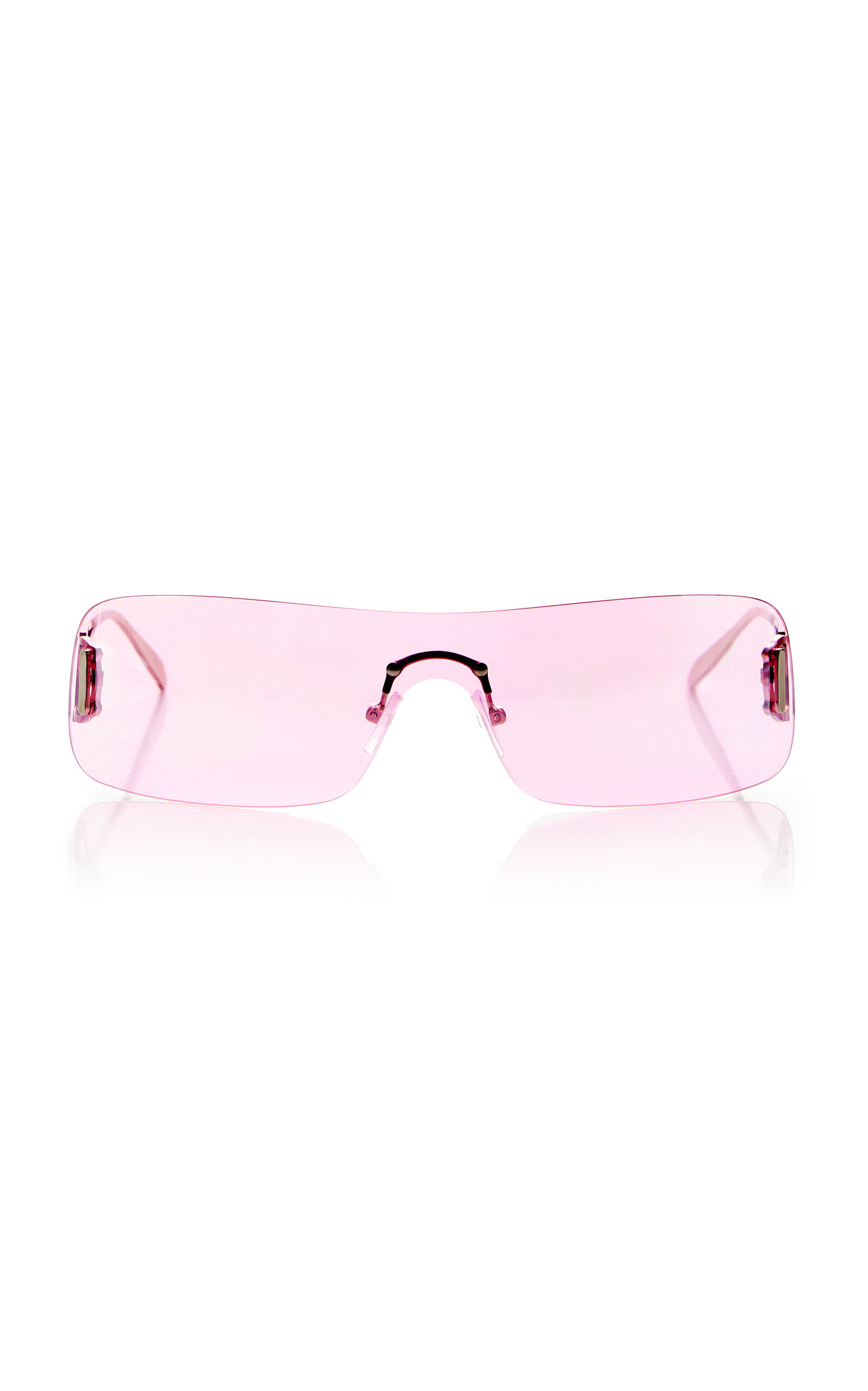 Banbe Exclusive The Romee Wrap-frame Metal Sunglasses In Pink