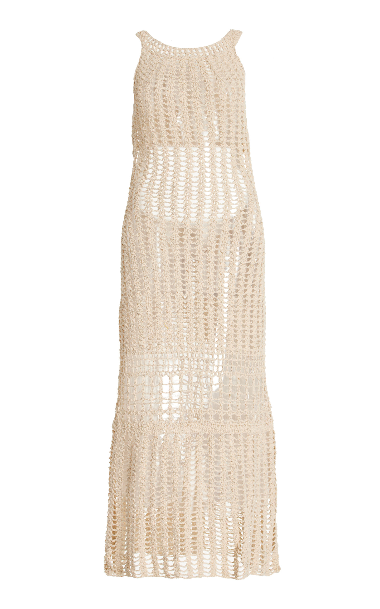 Rhea Open-Back Crocheted-Cotton Maxi Dress